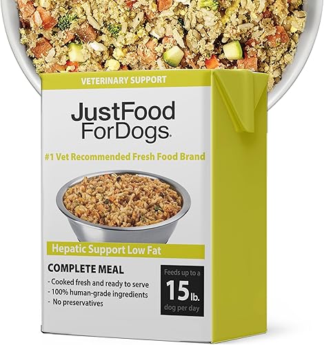 JustFoodForDogs Pantry Fresh - Alimento húmedo para perros para la salud del hígado, soporte hepático bajo en grasa, grado humano, 12.5 onzas