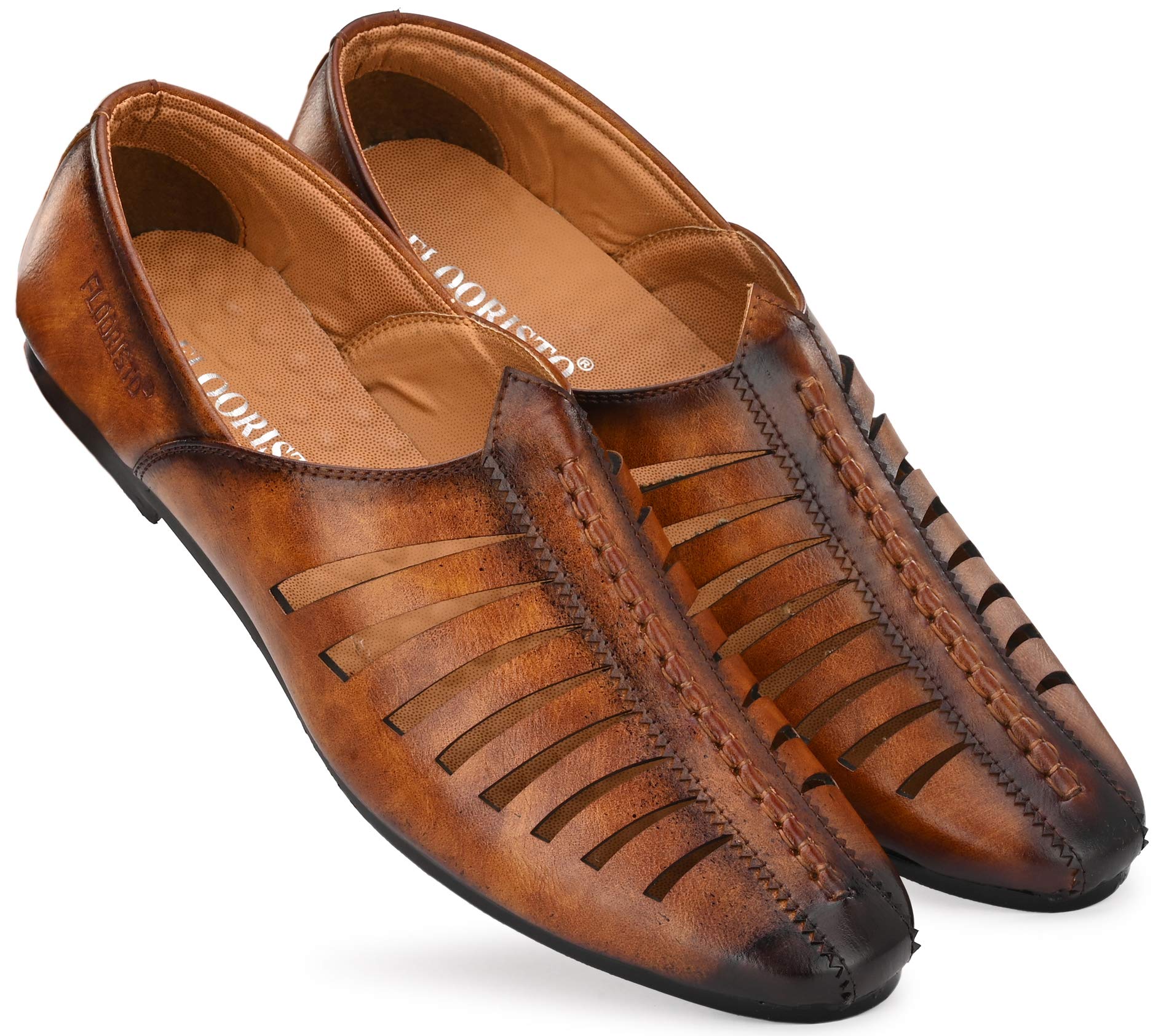 flooristo Traditional Ethnic Lightweight Mojari Jutti for Men-picture-46