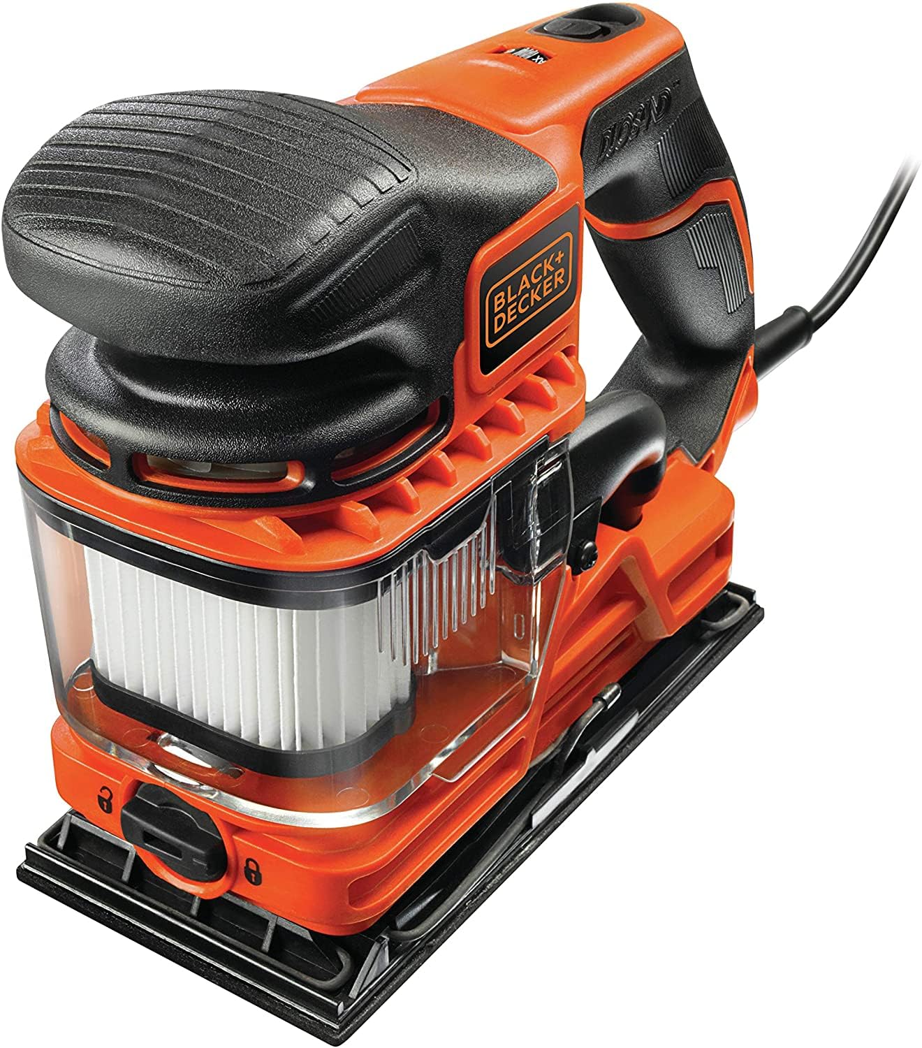 Black+Decker KA330EKA-QS - Lijadora orbital DUOSAND 260W 1/3 de hoja, 6 hojas de lija, maletín