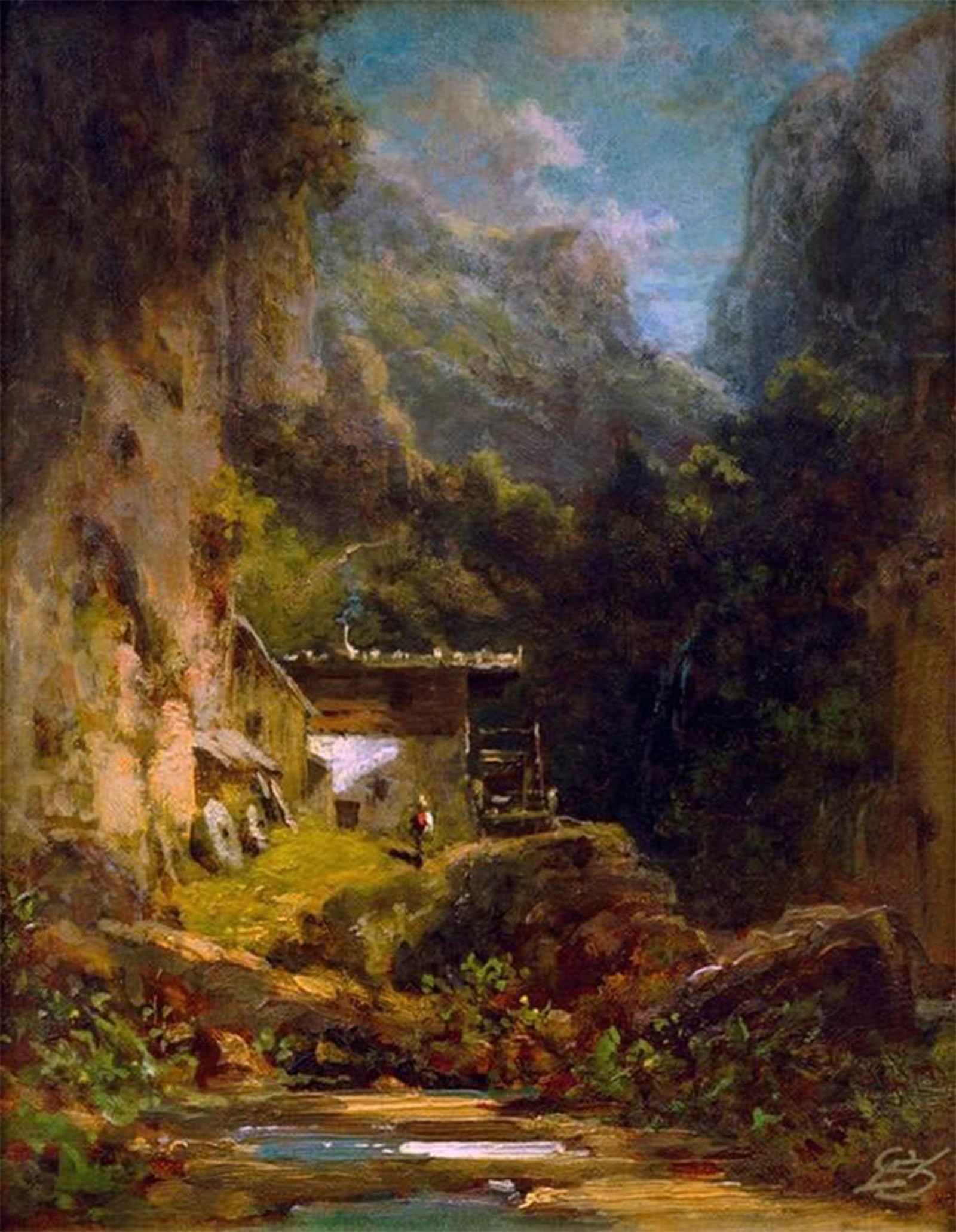ARTXLXXBN Famous Prints Artwork Pictures Poster Painting Art Church At Dachau by Carl Spitzweg Artwork Landscape Pictures for Home Decor 60x90cm