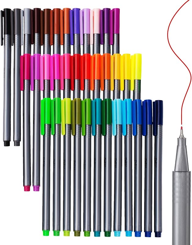 Mr. Pen- Pens, Fineliner Pens, 36 Pack, 0.4 mm, Pens Fine Point | Colored Pens, Journal Pen for School, Home, Office