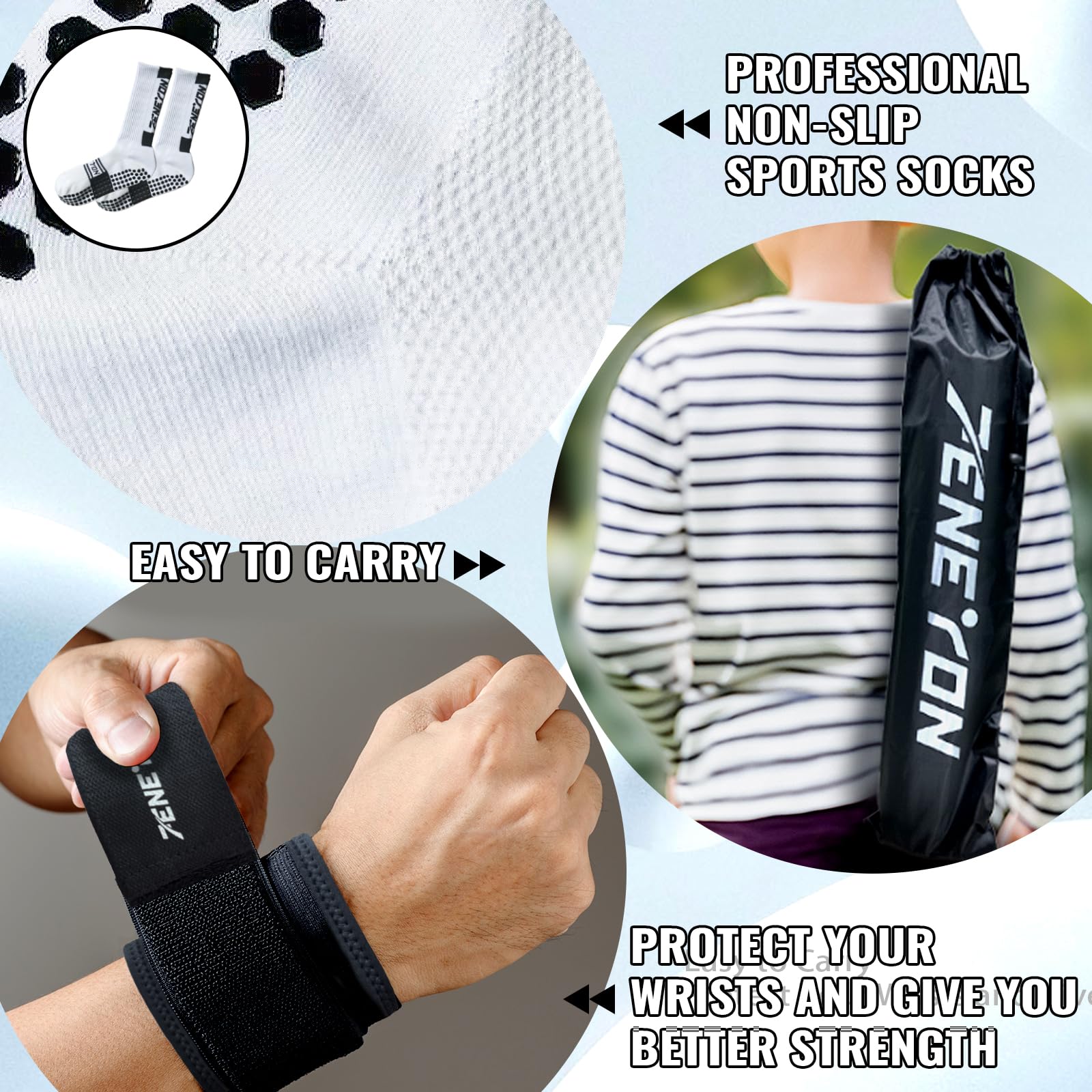 Soccer Training Mat with Soccerball socks-Non-Slip Soccer Training Equipment for Adults and Professional Athletes to Boost Speed, Strength & Coordination | Soccer Trainer for Indoor/Outdoor Drills