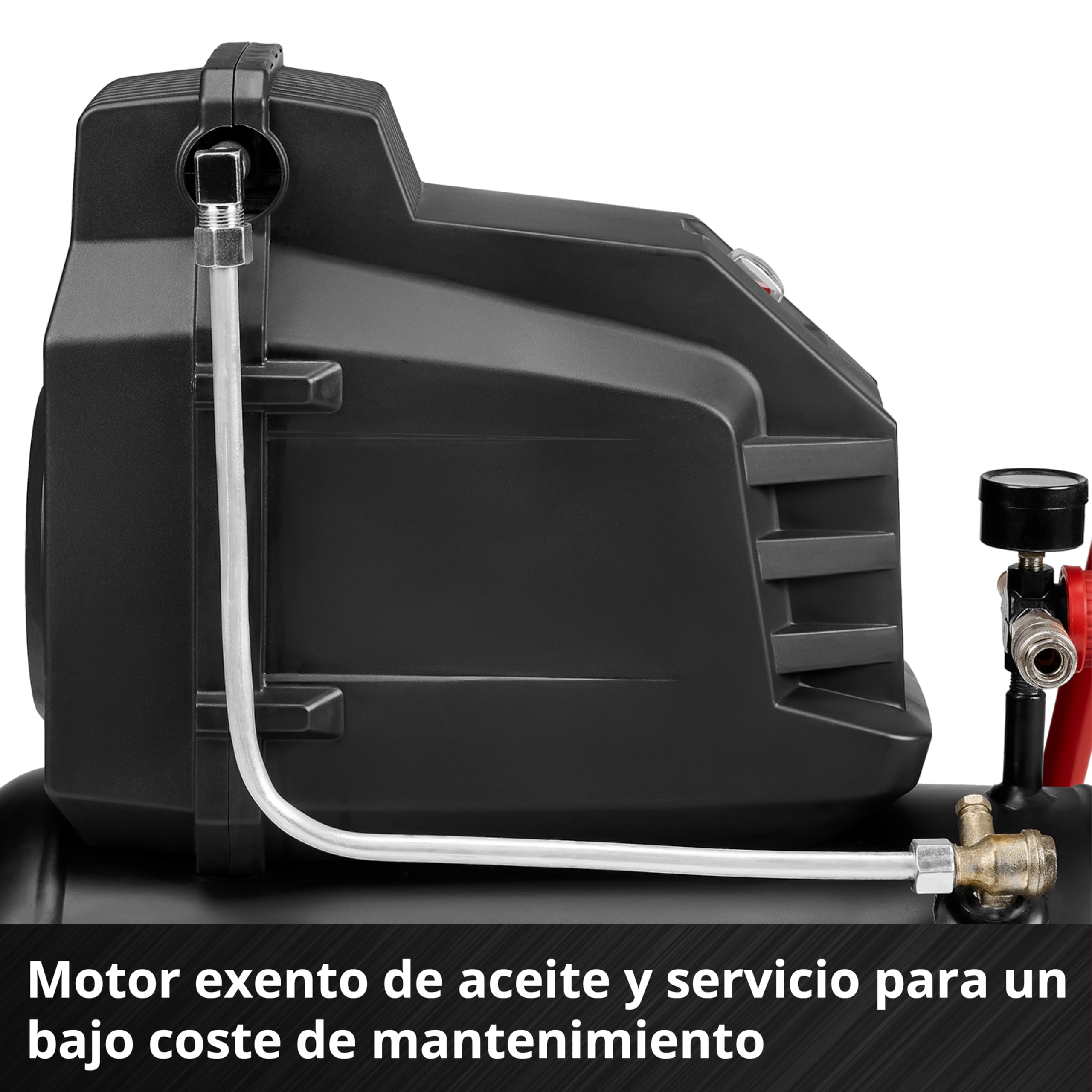 Einhell compresor TC-AC 190/24/8 I OF (1100 W, máx. 8 bar, depósito 24 l, potencia de aspiración 190 l/min, sin aceite, bajo mantenimiento, manómetro, reductor de presión)