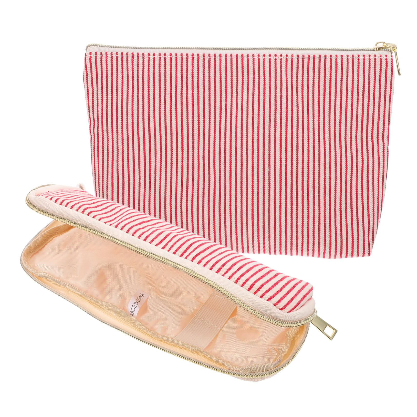 FRCOLOR 10stücke Kosmetiktasche Große Kapazität Reise-Organizer Für Make-up Und Toilettenartikel Praktisches Aufbewahrungs-Accessoire Für Unterwegs Gestreift