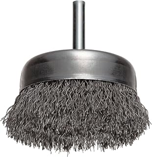 Weiler Vortex Pro Wire Cup Brush, Round Shank, Carbon Steel, Crimped Wire, 3" Diameter, 0.014" Wire Diameter, 1/4" Shank, 7/8" Bristle Length, 13000 RPM (Pack of 1)