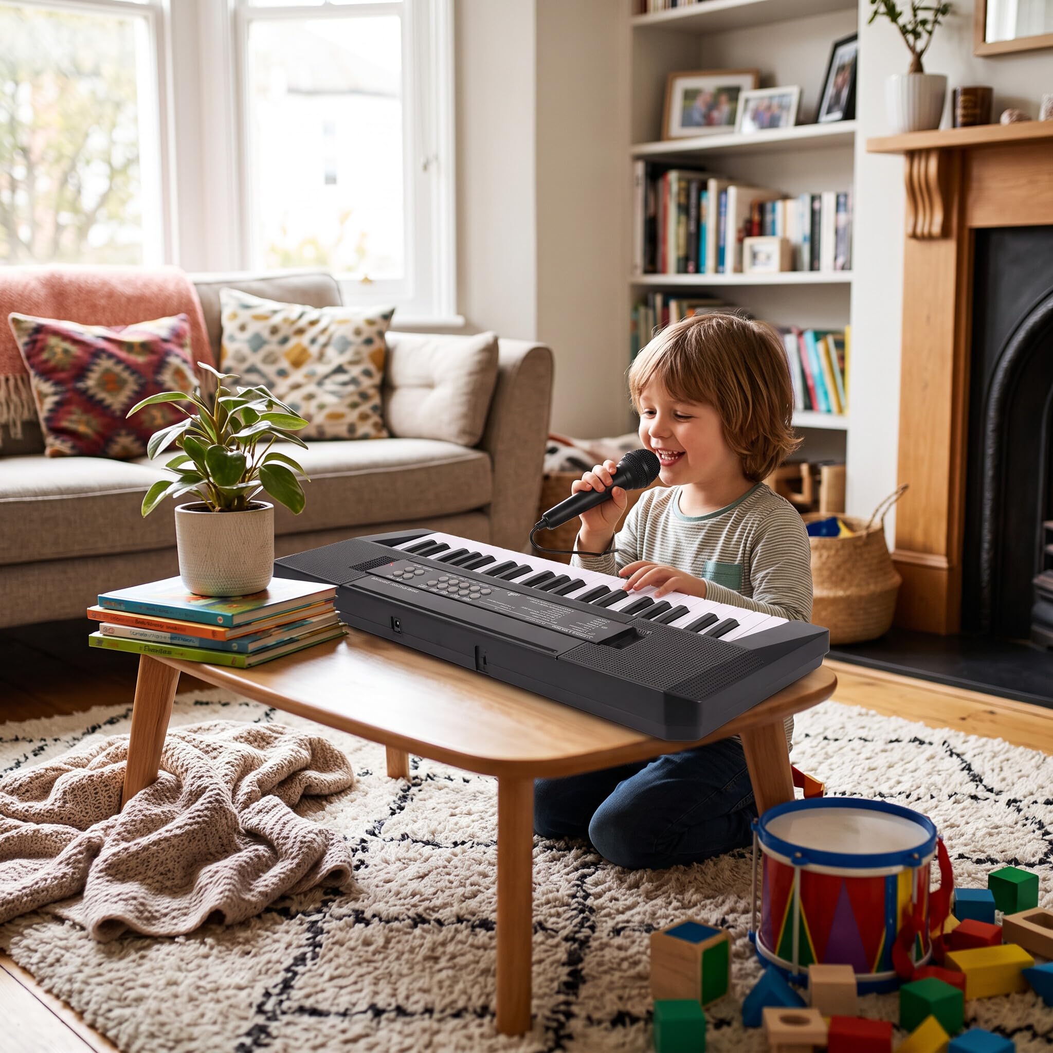 Tastiera elettronica, Tastiera musicale elettronica portatile a 37 tasti con registrazione microfono, per bambini, regalo, per divertimento