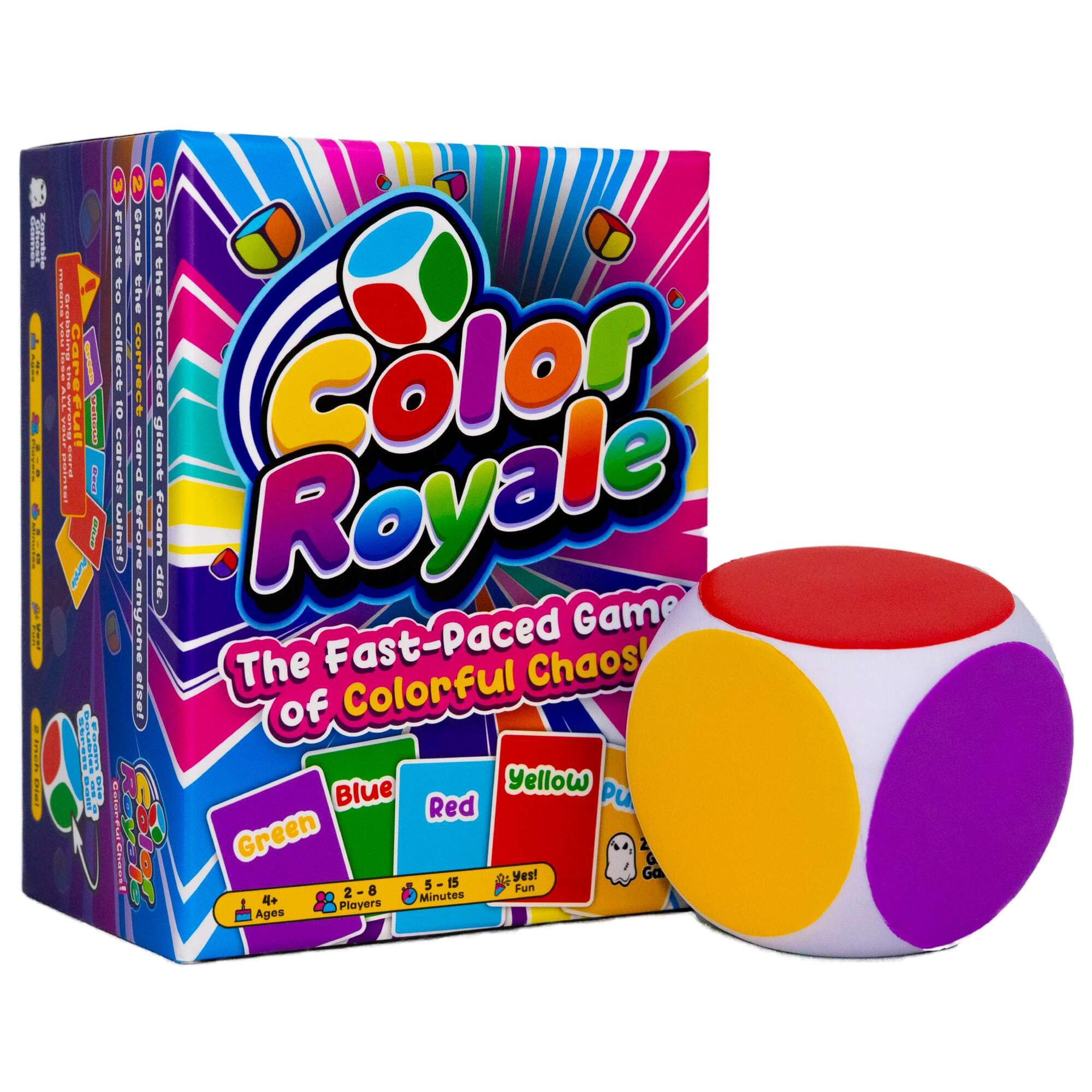 Zombie Ghost Games Color Royale Card Game - Fast Family Party Game With Foam Die For 2-8 Players - View #3