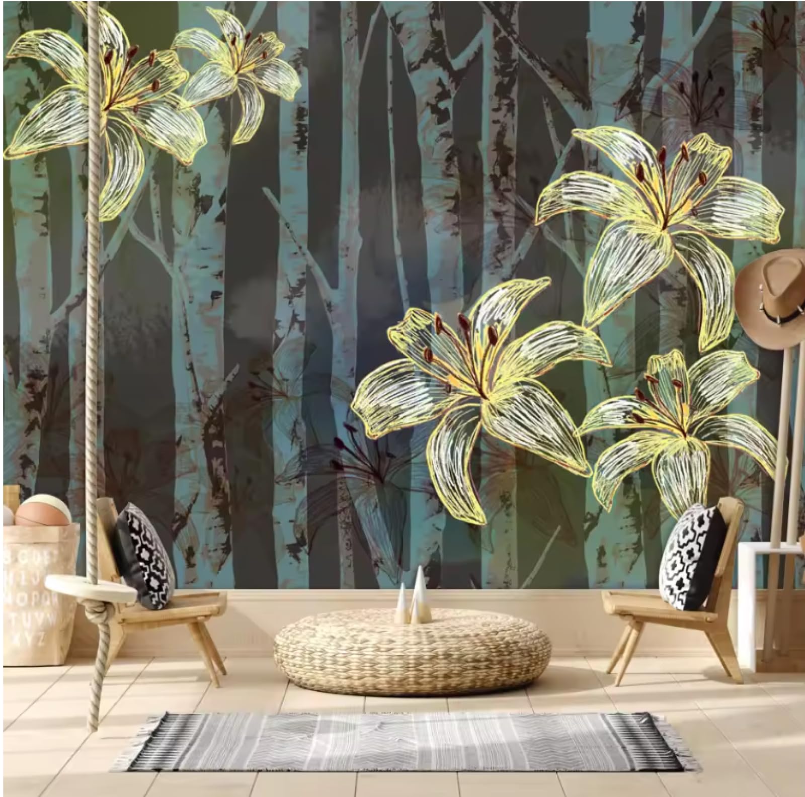 Tapety sypialnia ściany drzewo tapeta tapety tapety wystrój domu tapeta 3D, 3D, 200 x 140 cm