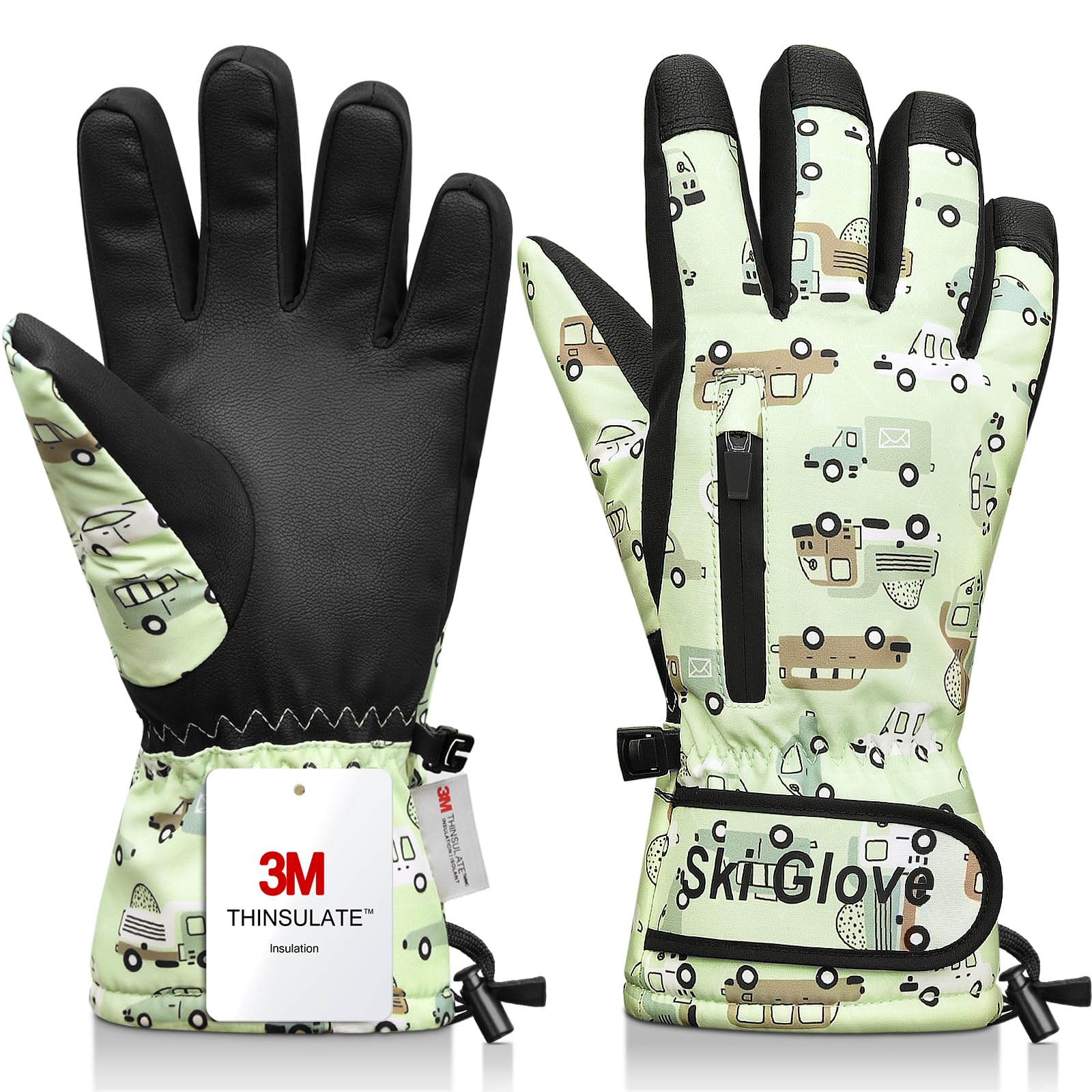 Warm and Breathable Snow Gloves - Waterproof and Anti-Slip Ski Gloves for Boys &amp; Girls, Men &amp; Women