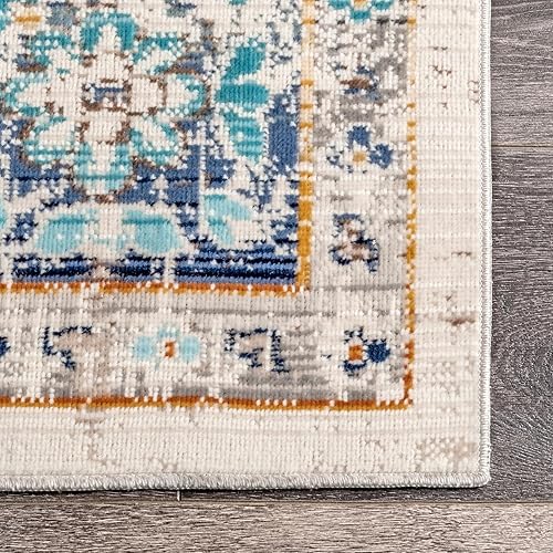 Miniatura 2 de nuLOOM Ainsley Distressed Medallion Area Rug, 5x8, Blue