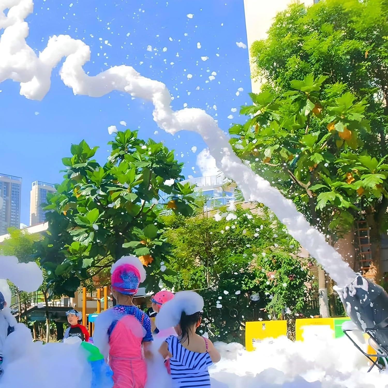 Foam Machine 1000W regolabile effetto palcoscenico getto, schiuma commerciale Blaster per eventi, distanza 6-10 m, copre un'area di 80㎡, perfetto per feste e celebrazioni all'aperto