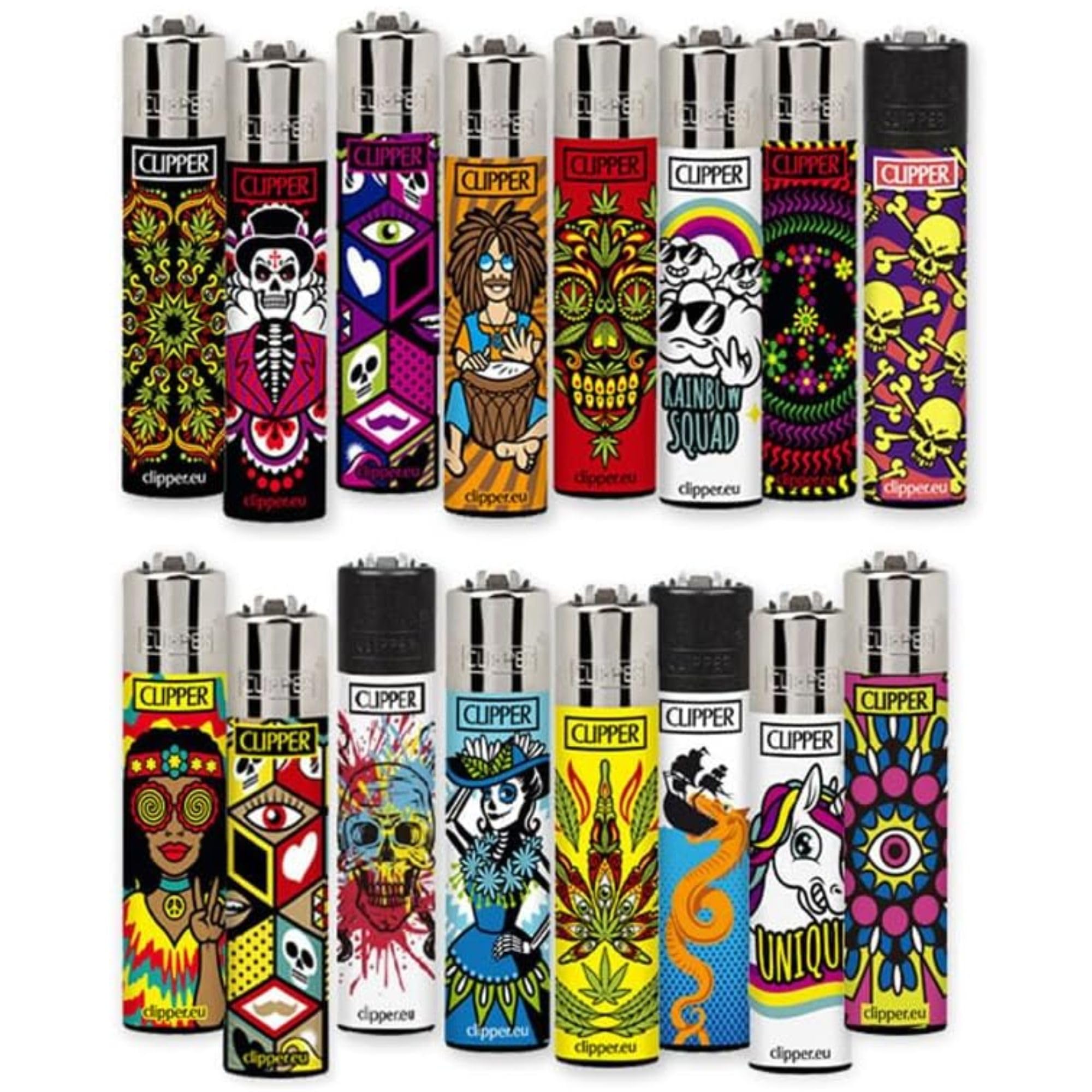 Clipper Small Micro Pack of 6 Assorted Lighters