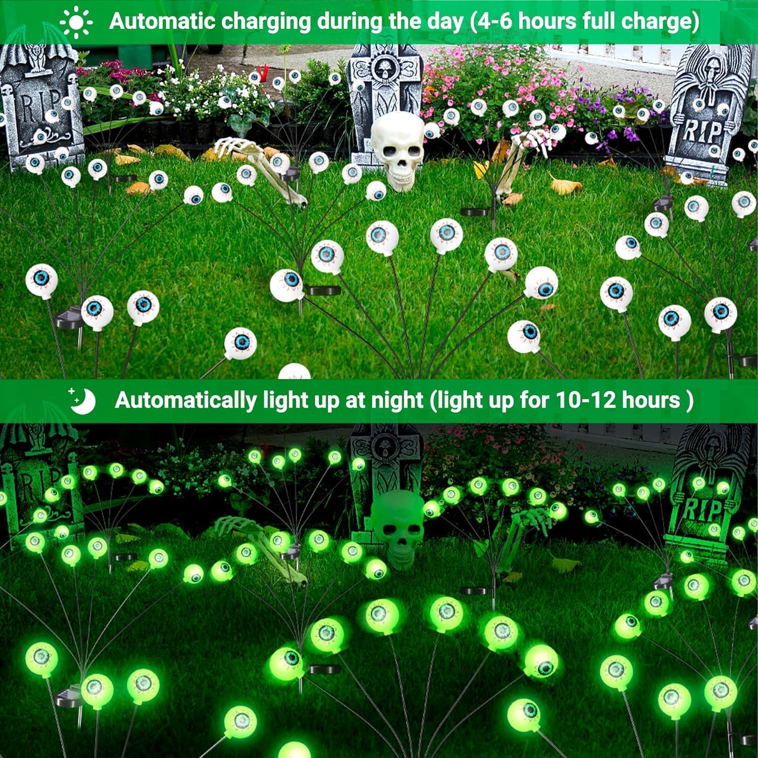 Shinybox Decorazioni di Halloween all'aperto, 2 Pezzi 10 LED