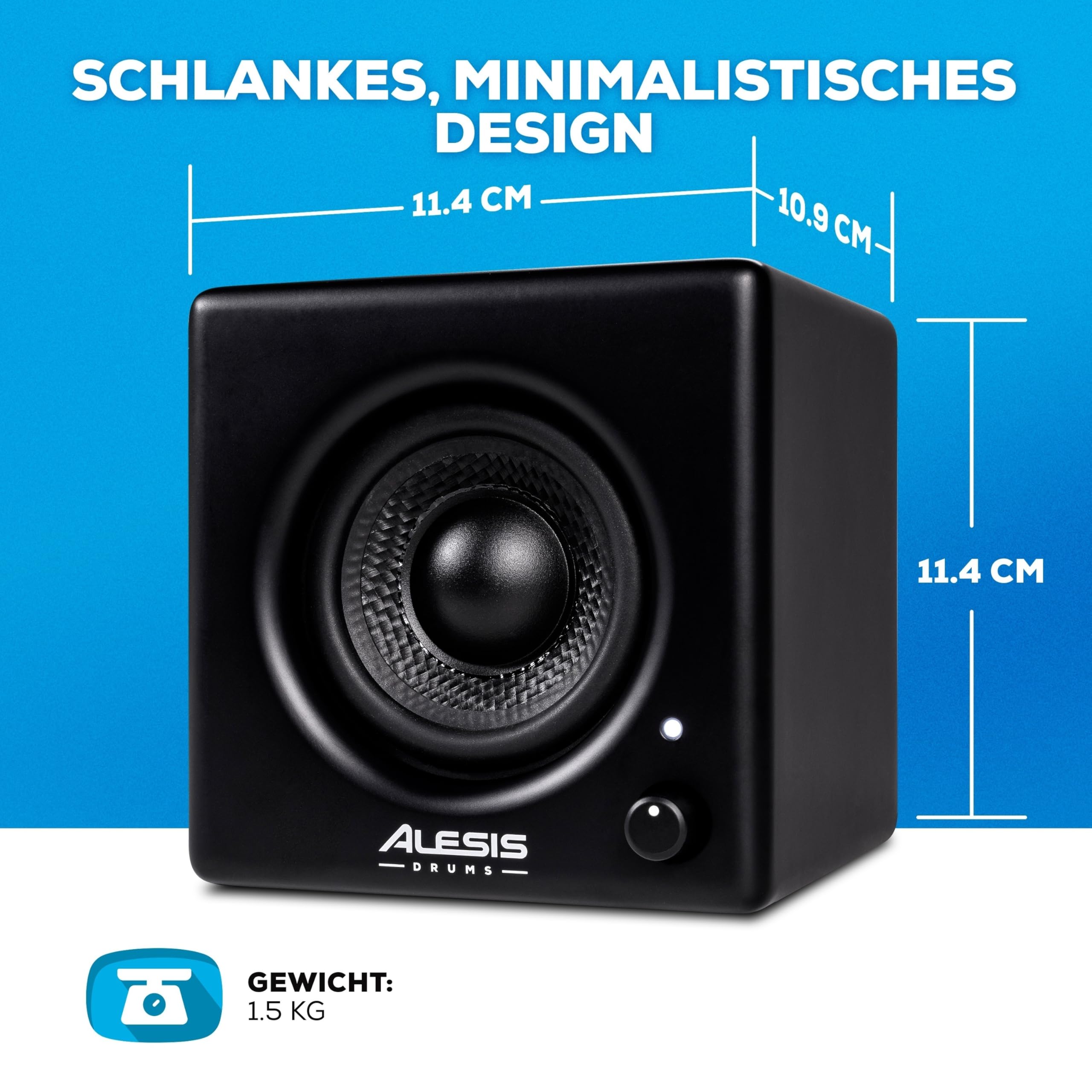 Alesis Nitro Amp 70W 3" Compact E-Drum Monitor Speaker Rack-Montage