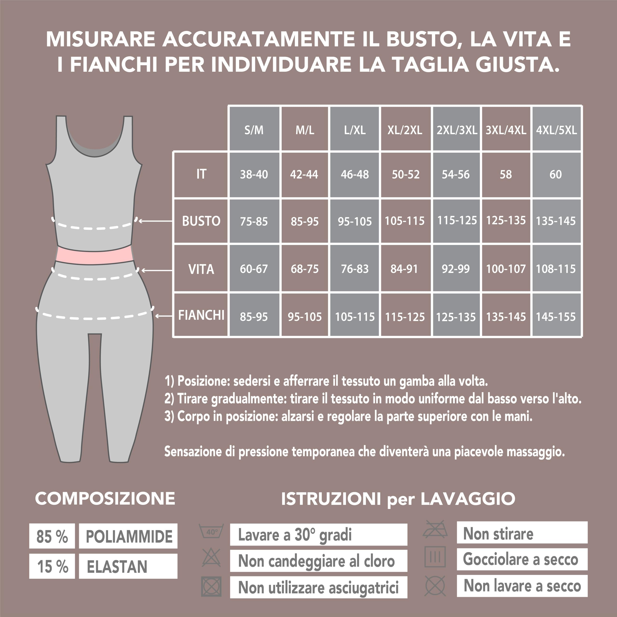 Leggins Anticellulite Donna Modellanti Vita Alta - Leggins Contenitivi Modellanti, Guaina Contenitiva Donna Pancia Piatta, Panta Slim Drenante Anticellulite - Made in Italy