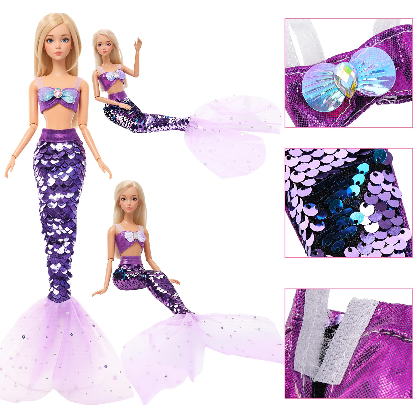 Miunana 17 Pezzi Per 11.5 Pollici 30 CM Bambola: 6 Costumi Da Bagno + 2 Abiti Vestiti + Cappello + 3 PCS Scarpe + 5 Accessori