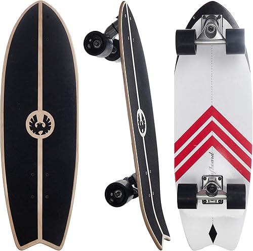 REKON Monopatín de una sola patada, patineta completa de surf, 28 x 9 pulgadas