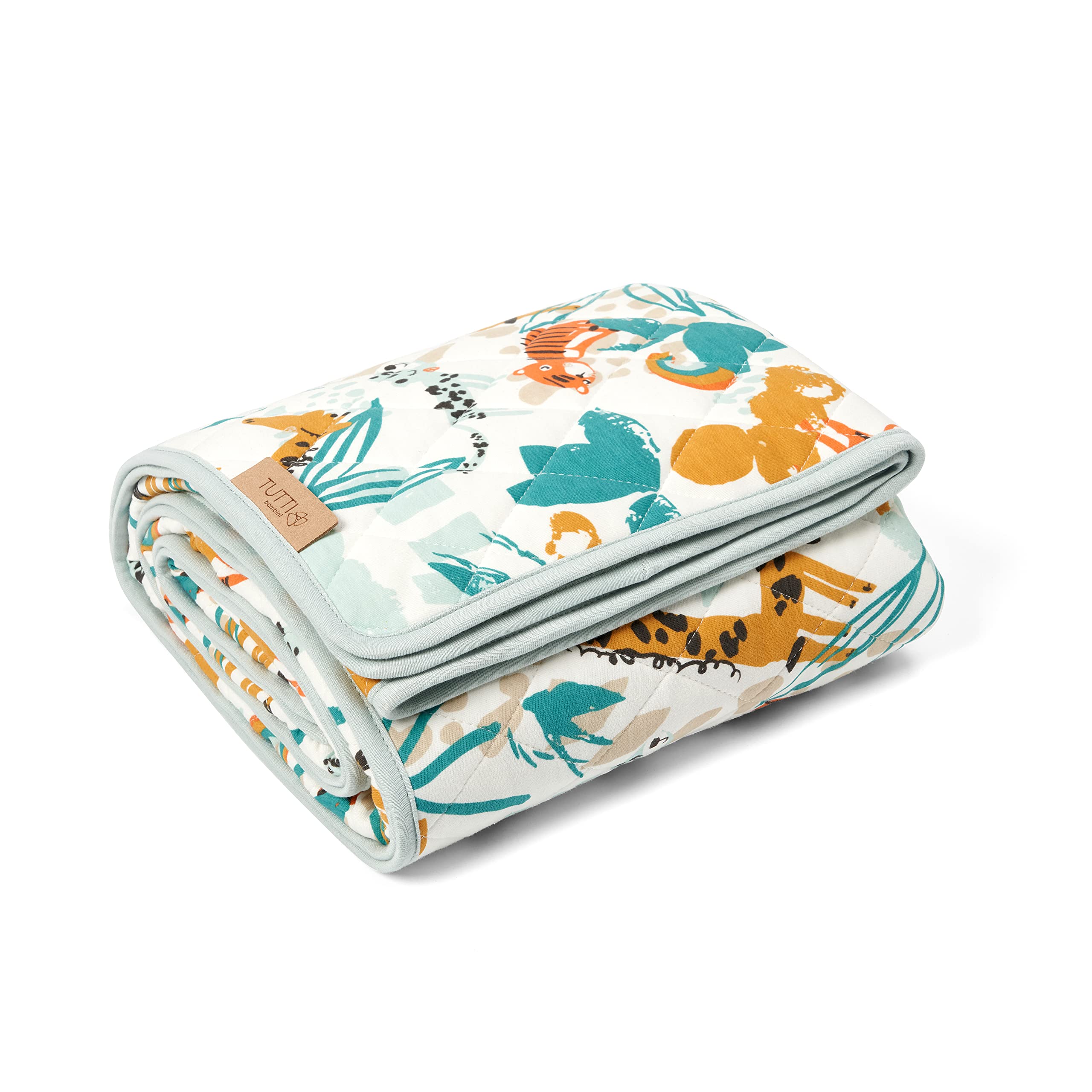 Tutti Bambini Cot/Cot Bed Coverlet | 120x100cm, Thermometer Included, Bamboo Cotton TOG | Run Wild