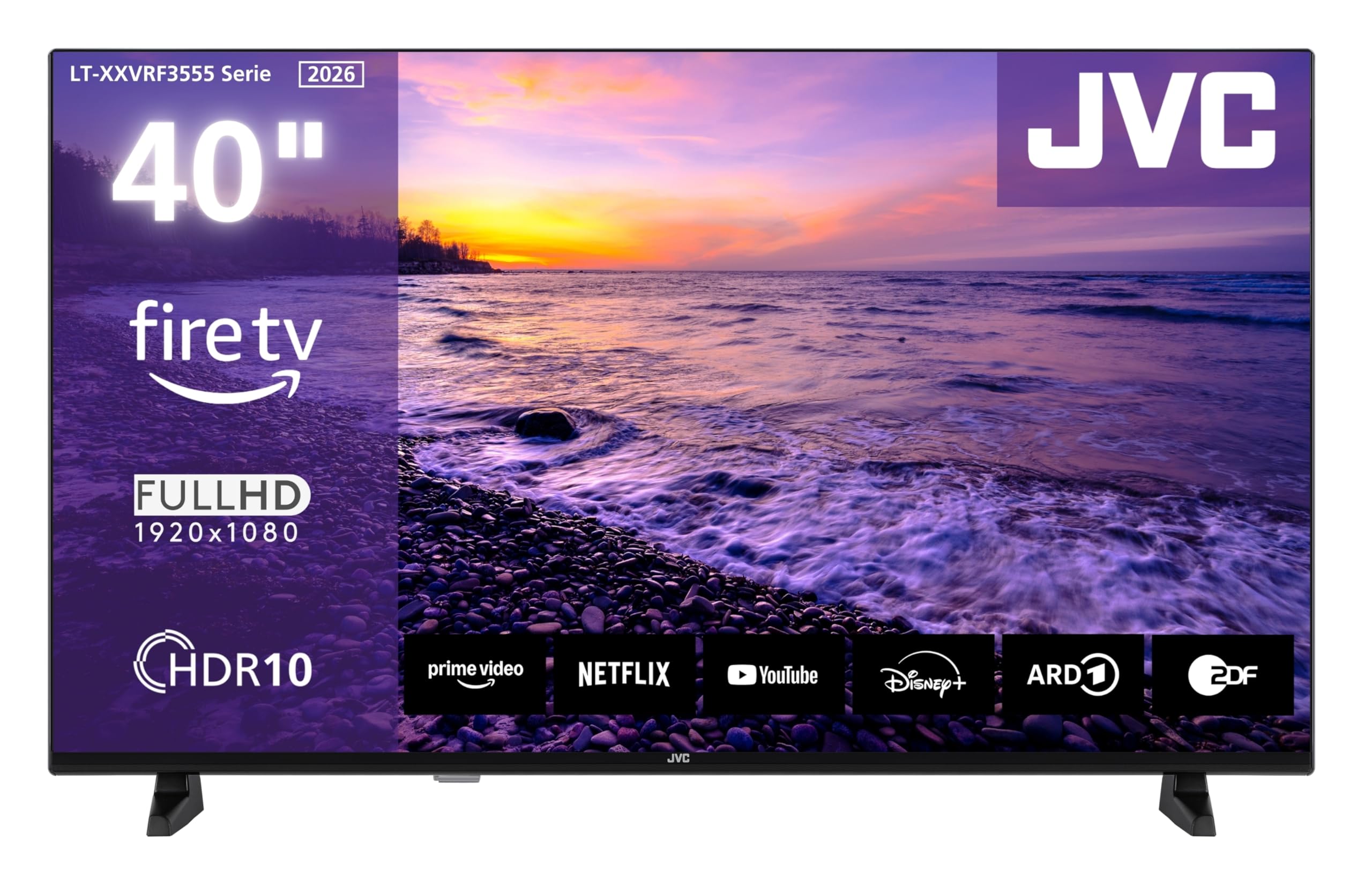 JVC Fernseher 40 Zoll Fire TV Full HD Smart TV HDR mit Alexa Sprachsteuerung und Triple Tuner