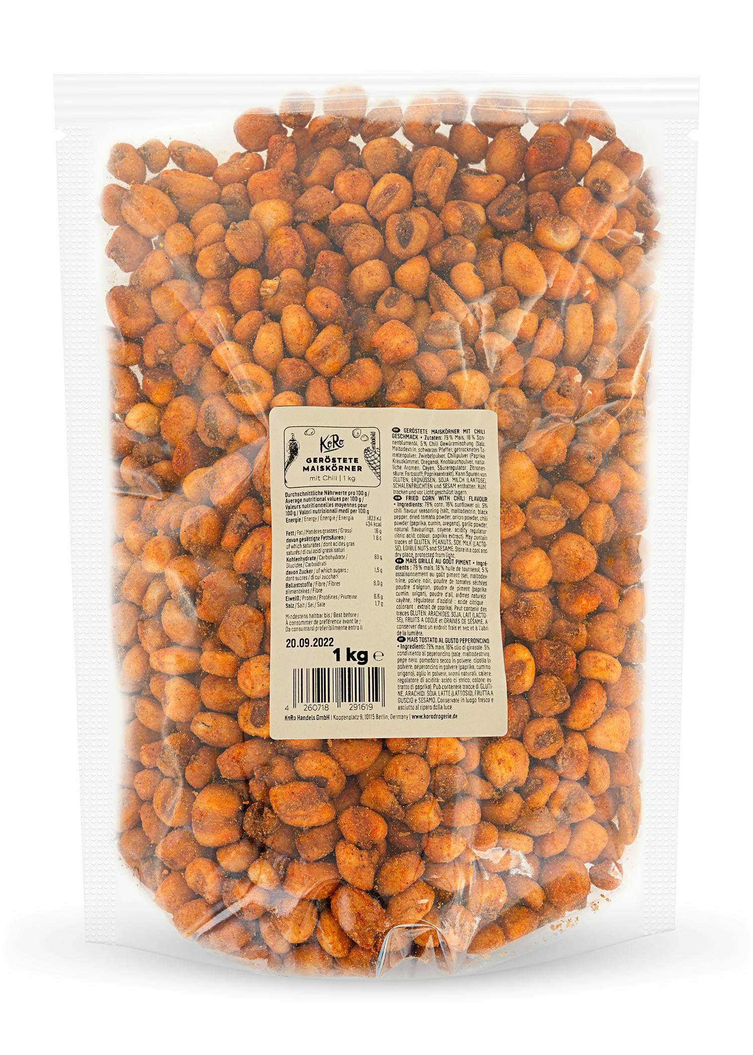 KoRo - Chicchi di mais tostati al peperoncino | 1 kg