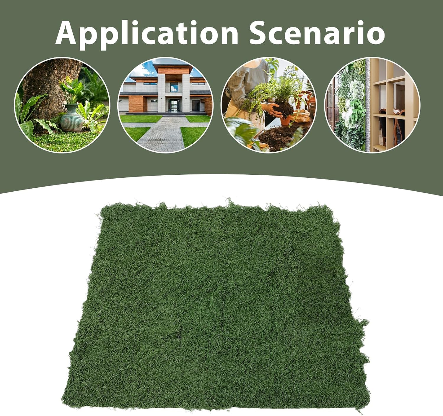 Outdoor Faux Moss Mat: Fake Moss Table Runner for Crafts - 39.4 ×39.4 Inch Artificial Grass Rug Roll for Garden Wedding Birthday Party Table Decoration