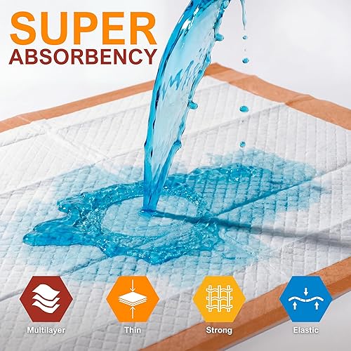 Miniatura 8 de MED PRIDE Almohadillas desechables de 23 x 36 pulgadas, almohadillas de cama para adultos superabsorbentes para incontinencia, protección de ropa de