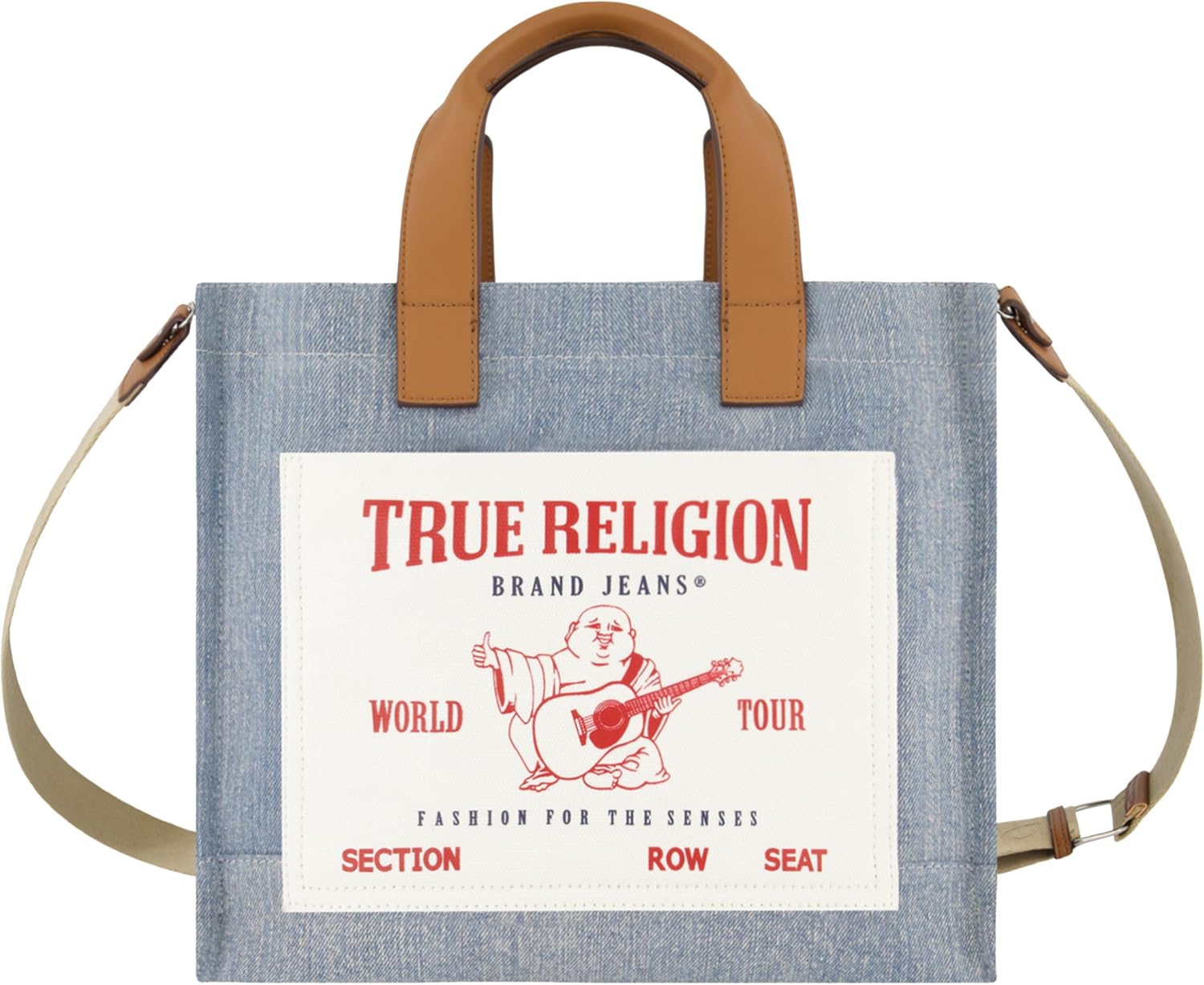 True Religion Tote, Women's Medium Travel Shoulder Bag with Adjustable Strap