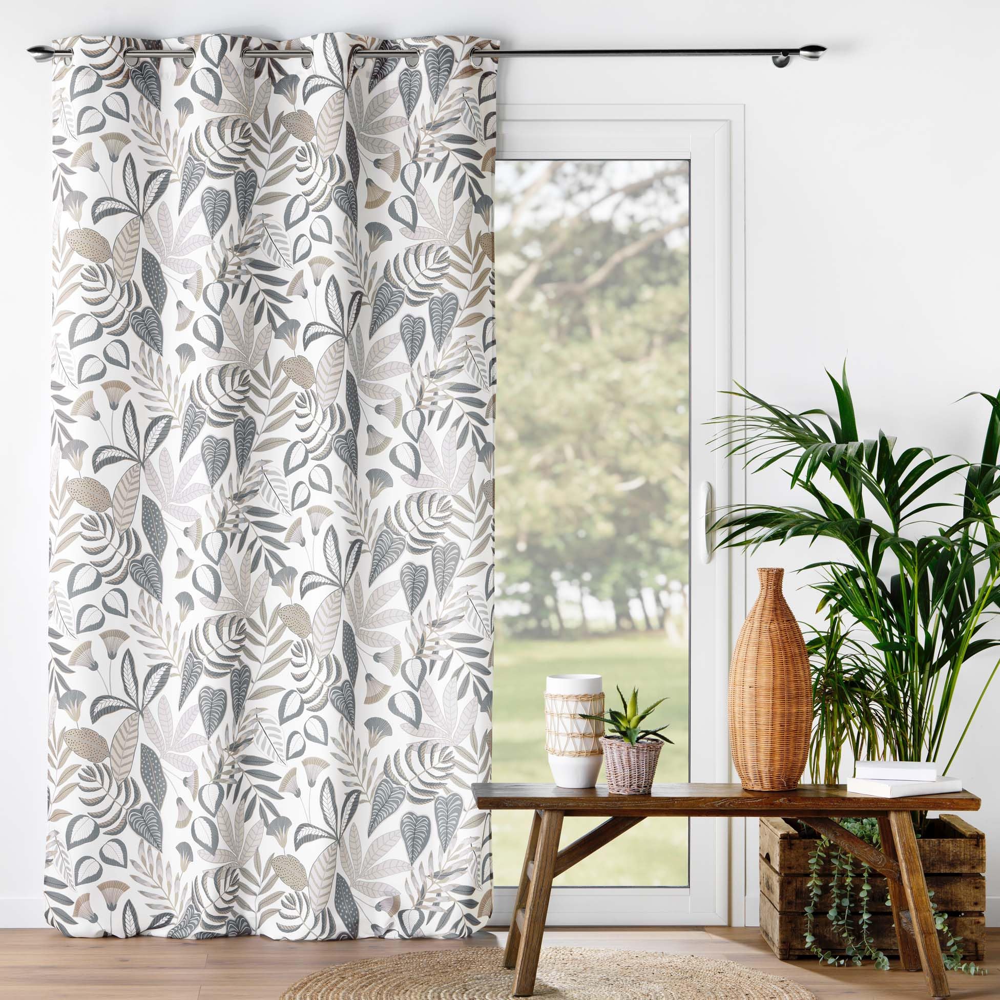 Douceur d'Intérieur, tenda con occhielli (140 x 260 cm) Tilda, bianco, poliestere stampato