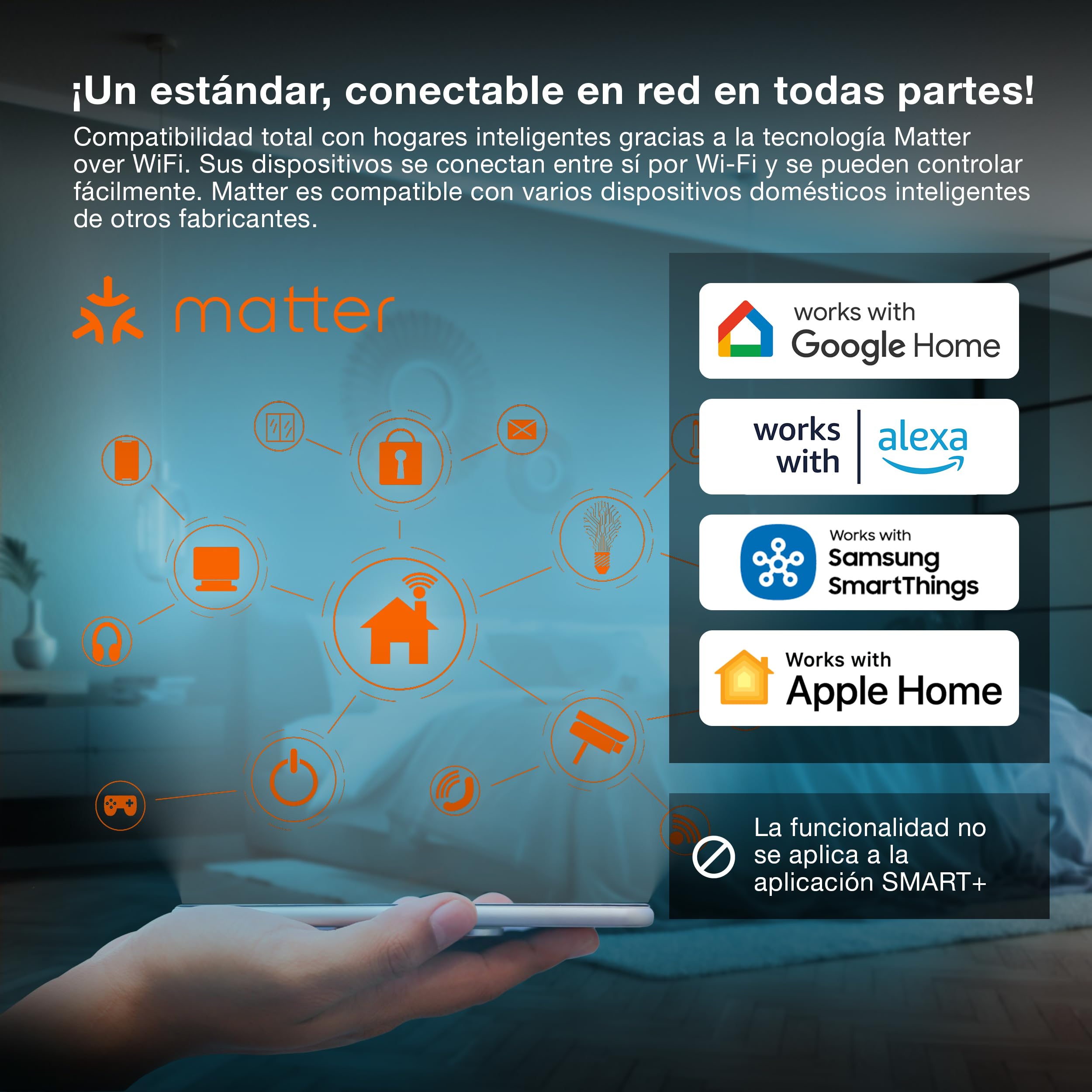 OSRAM enchufe smart WiFi con Matter, compatible con Alexa – añade fácilmente dispositivos de hasta 2300 W a tu casa conectada, control por voz simple y fiable (no compatible con aplicación SMART+)