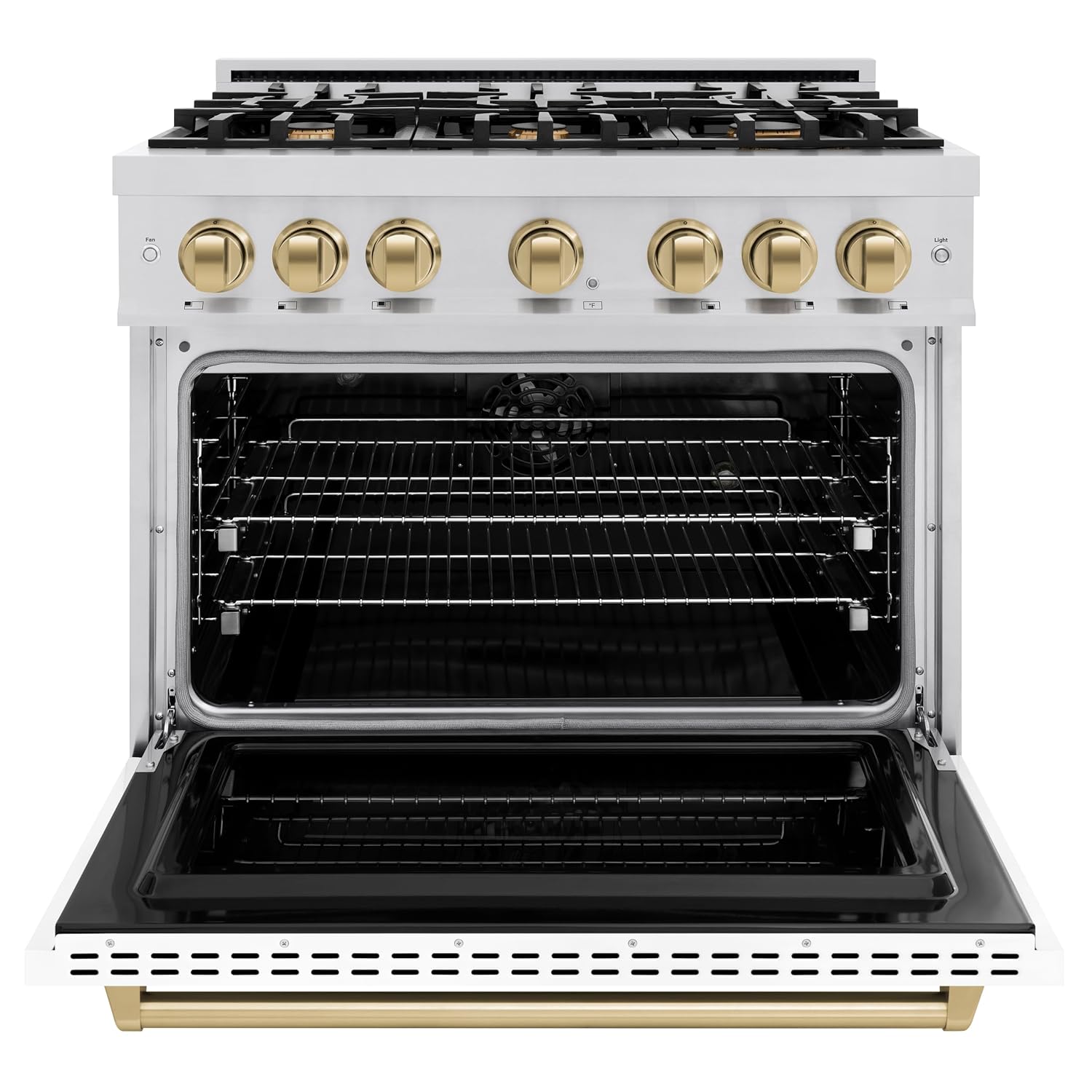 ZLINE Autograph 36" Classic Dual Fuel Range w/White Door & Bronze Accents (CDRZ-WM-36-CB)