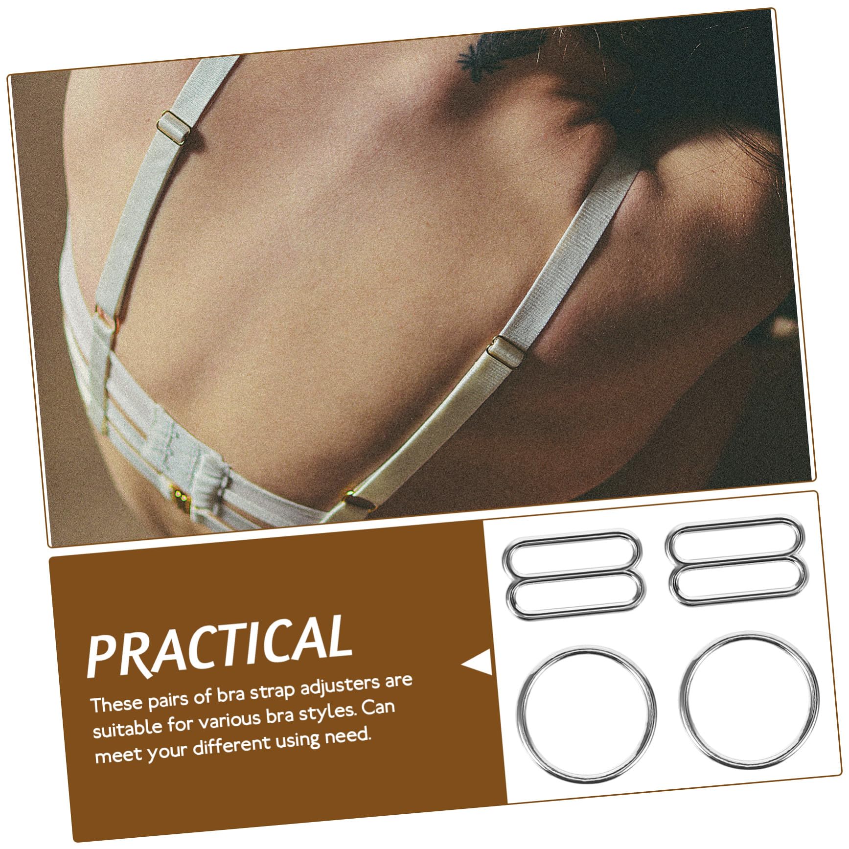 Mipcase 20 Paia Fibbie in Lega per Spalline Reggiseno Ganci a 8 e Anelli Rotondi, Chiusure Regolabili per Costume da Bagno e Abbigliamento, Accessori Sostitutivi Versatili per Uso