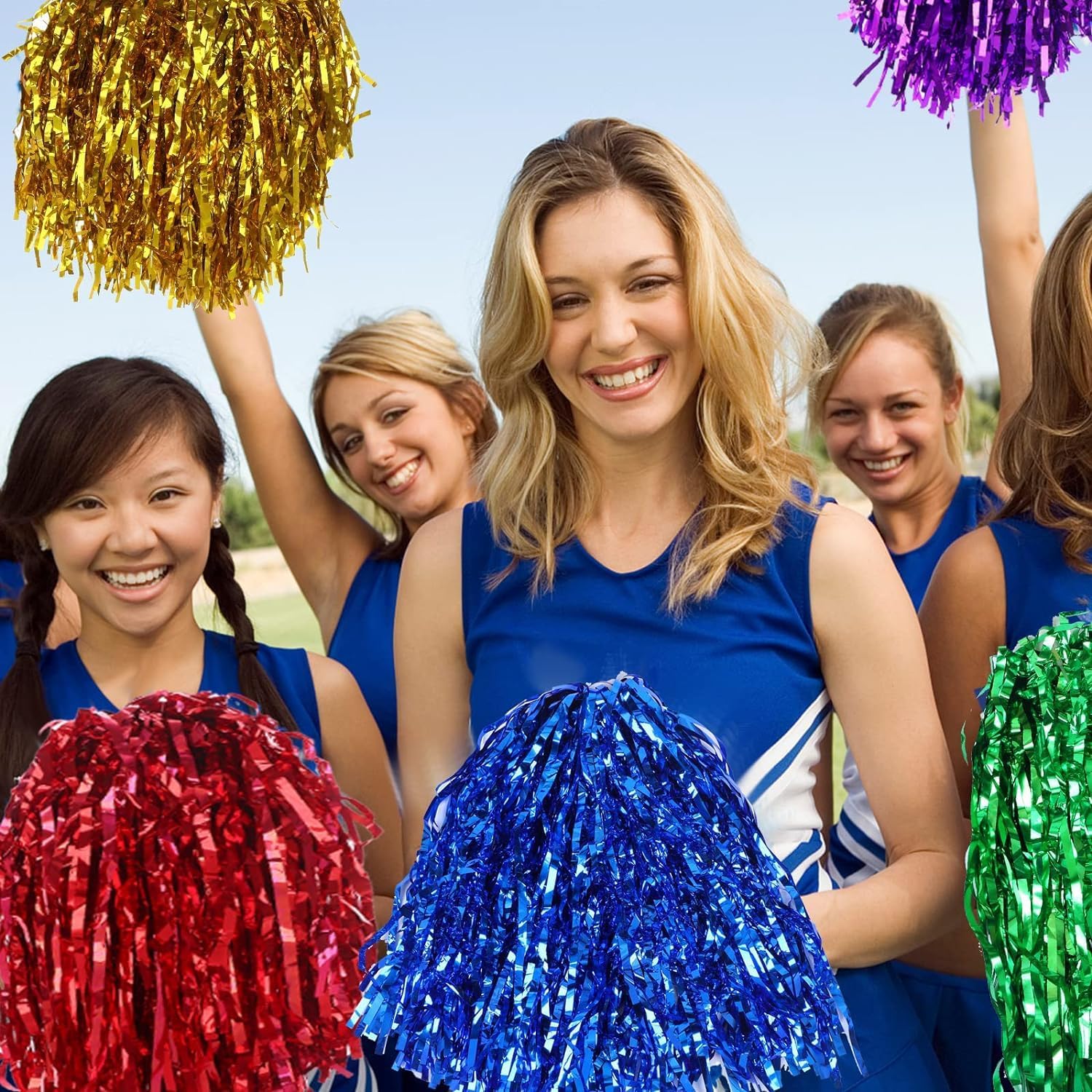 Pompons Cheerleader 2 Pièces - Accessoires Danse Et Esprit D'Équipe Pour Sports Et Événements