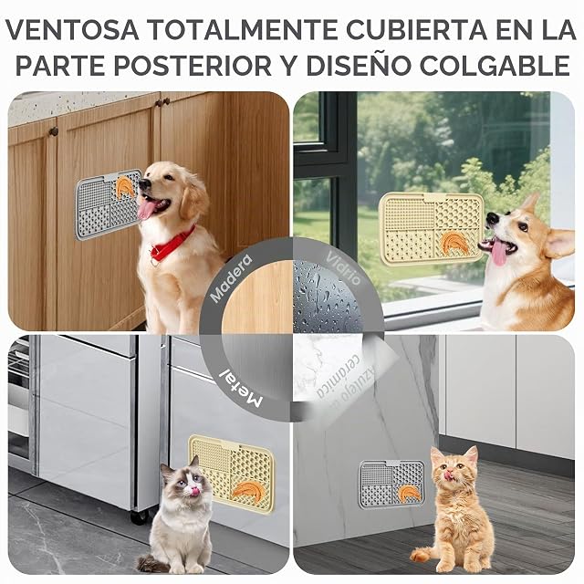 Foto 6 de 7 de BASVII 2 Piezas Alfombrilla para Lamer para Perros y Gatos, 25 x 15 cm