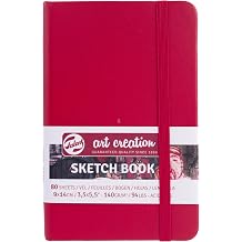 Talens Art Creation Sketchbook - Hard-Bound Red 9x14 cm - 140 g 80 Pages - Ideal for Drawing Journaling Urban Sketching