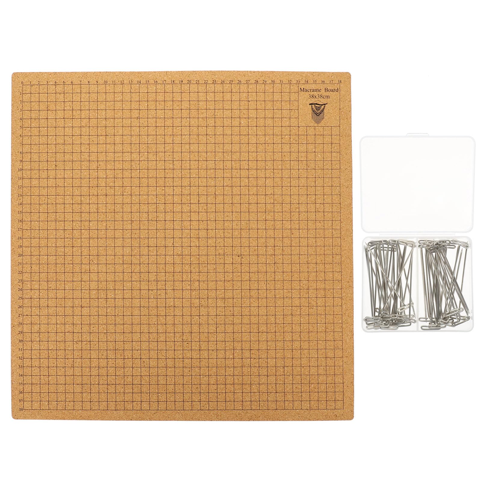 Tablero de macramé de corcho portátil BESTYASH con alfileres reutilizables de acero inoxidable