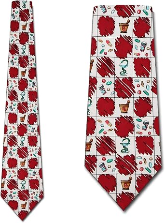 Doctor ties Medical themed Neckties Prescription Mens Neck Tie