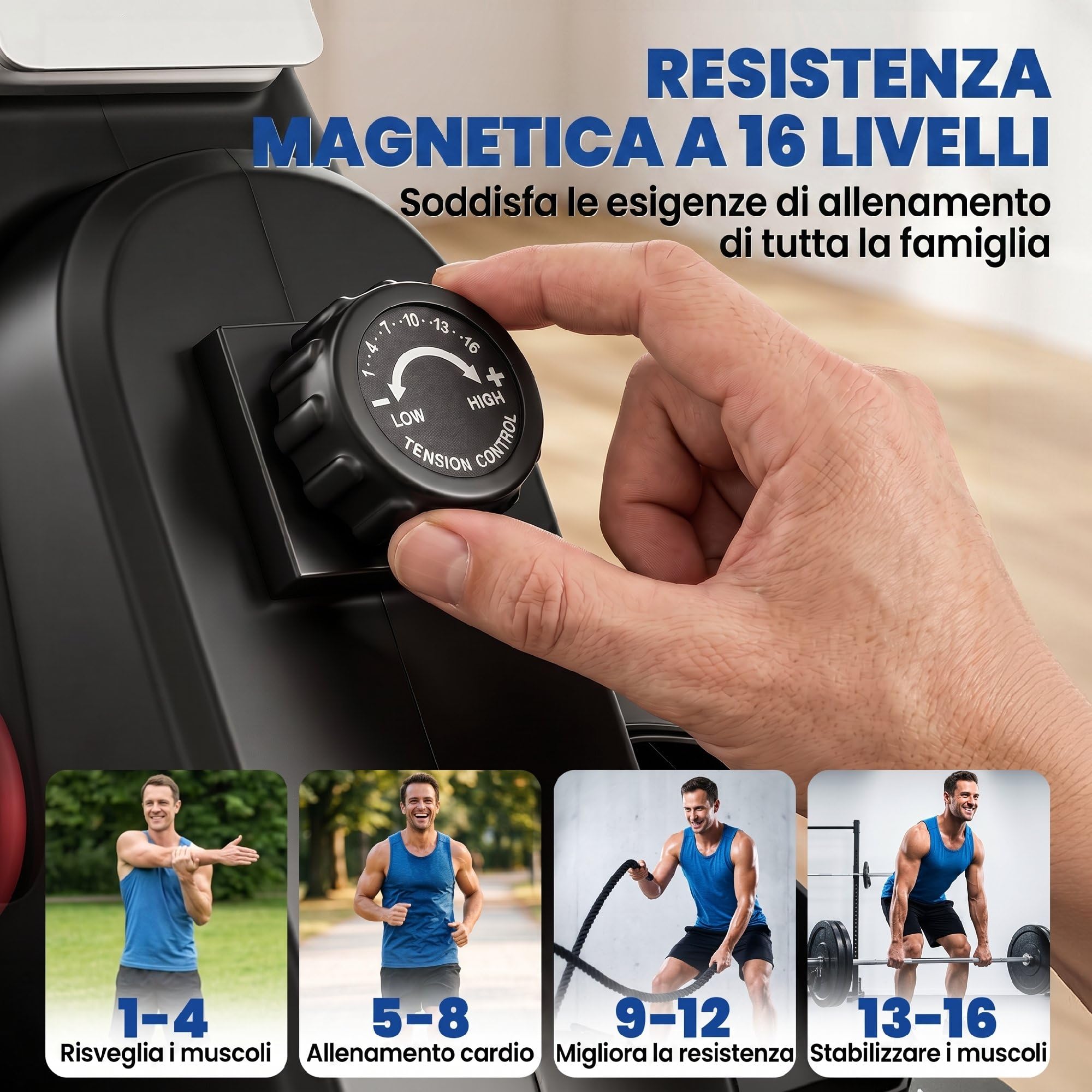 SPORTNOW Vogatore per Casa, Vogatore Magnetico Silenzioso con 16 Livelli Resistenza, APP Bluetooth, Guida Alluminio, Display LCD, Portatelefono, Ruote, Stoccaggio Verticale Salvaspazio, Max 130 kg