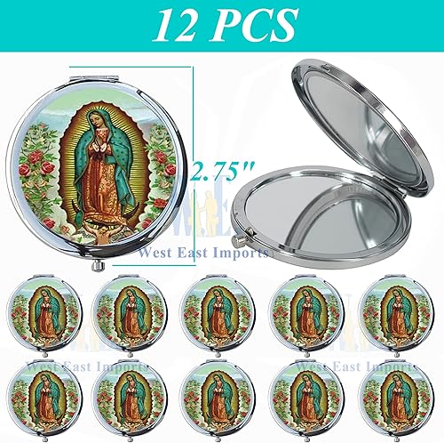 Miniatura 2 de Espejo compacto Nuestra Señora de Guadalupe (paquete de 12 piezas) – Bautizo Favor/Bautizo Recuerdos de Bautizo