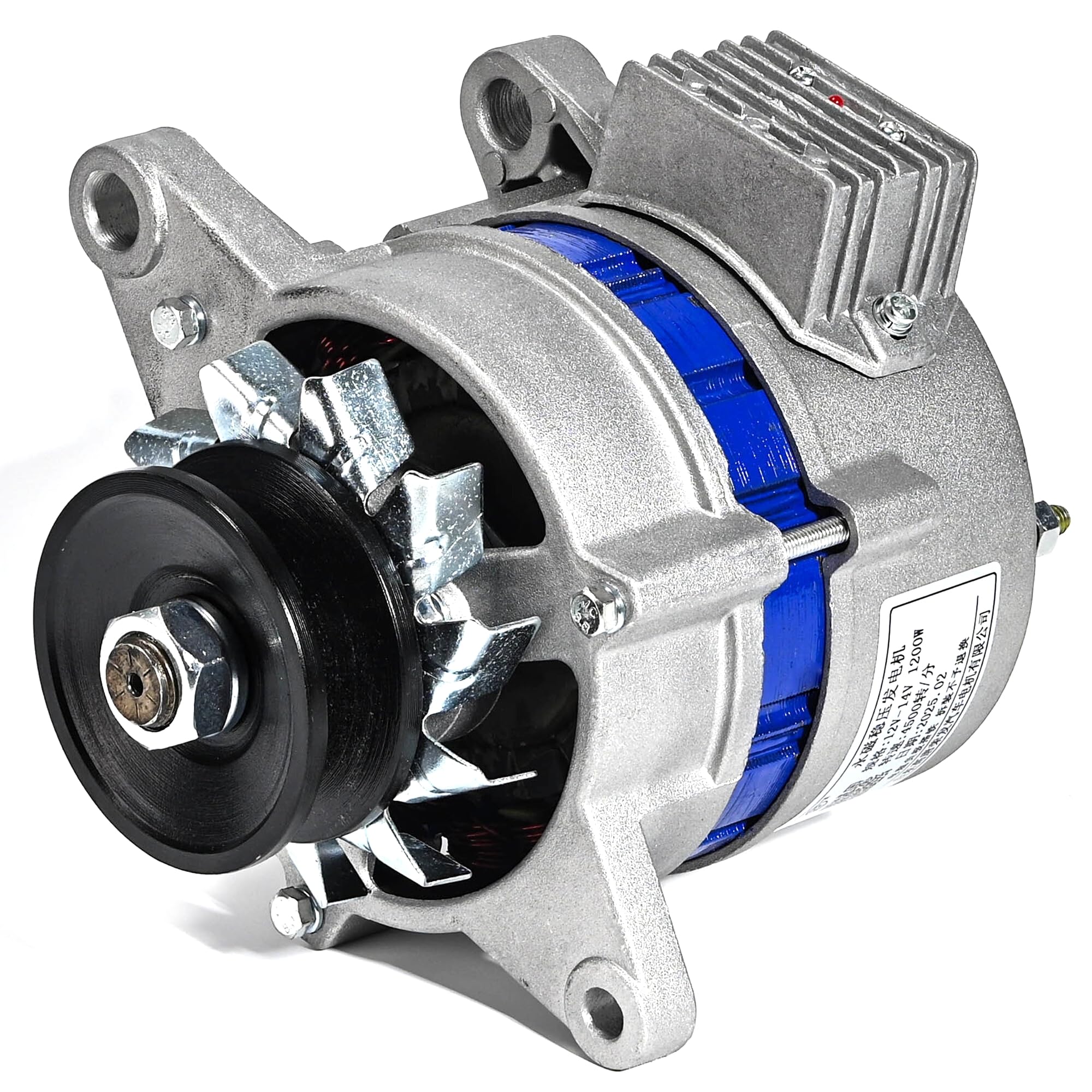 Permanent Magnet Alternator Generator, VQP Permanent Magnet Synchronous Generator, 1200W 12V to 14V Low RPM Alternator, AC Charging & Lighting PMA, Built-in Voltage Stabilizer