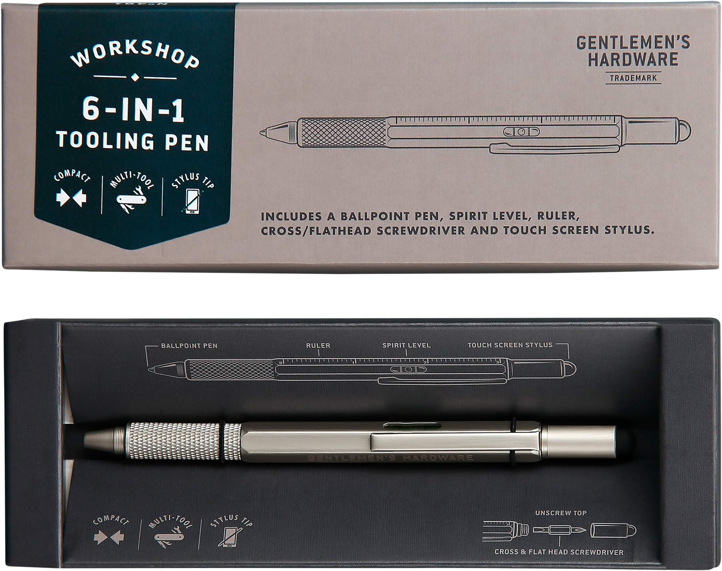 Gentlemen's Hardware 6-in-1 Multi-Tool Pen, GEN491
