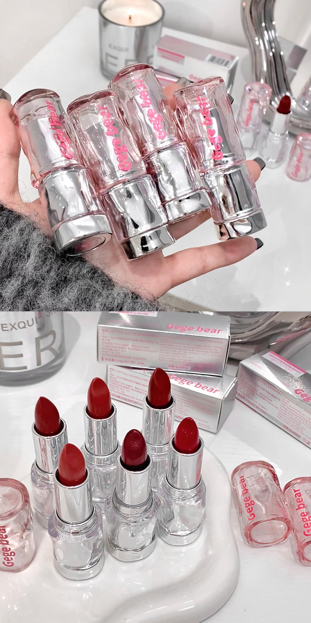Gege Bear Light and Hydrating Lipstick for Women – Lightweight, Moisturizing, | Available in 6 Shades | Long-Lasting, High-Pigment Lip Gloss | Hydrating and High Shine Makeup | A Perfect Mix of Lip Balm & Lip Tint | (05-SALT SWEET CHESTNUT, 3.8g)-picture-26