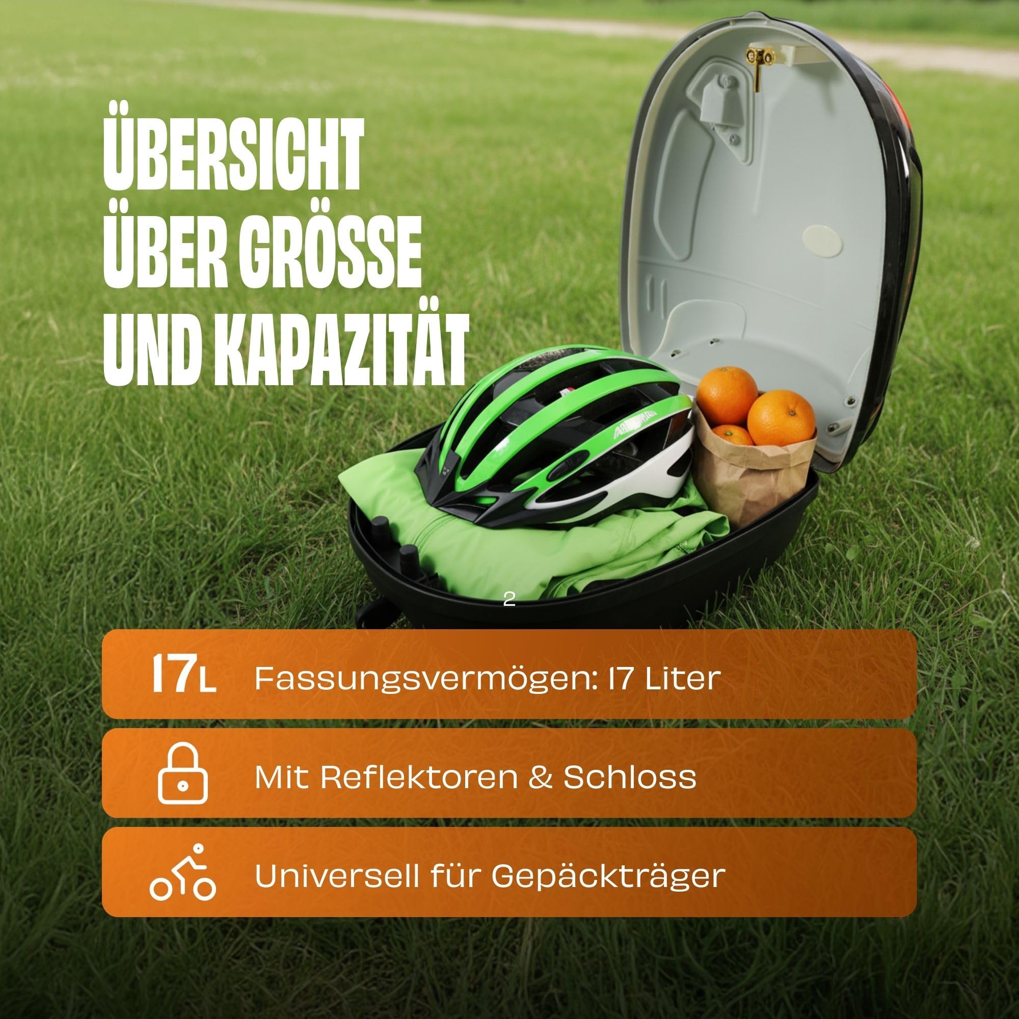 Red Loon Fahrradbox für Gepäckträger abschließbar Fahrrad Topcase | Fahrradkoffer abschließbar | Gepäckträgerkoffer | 17 Ltr für Roller