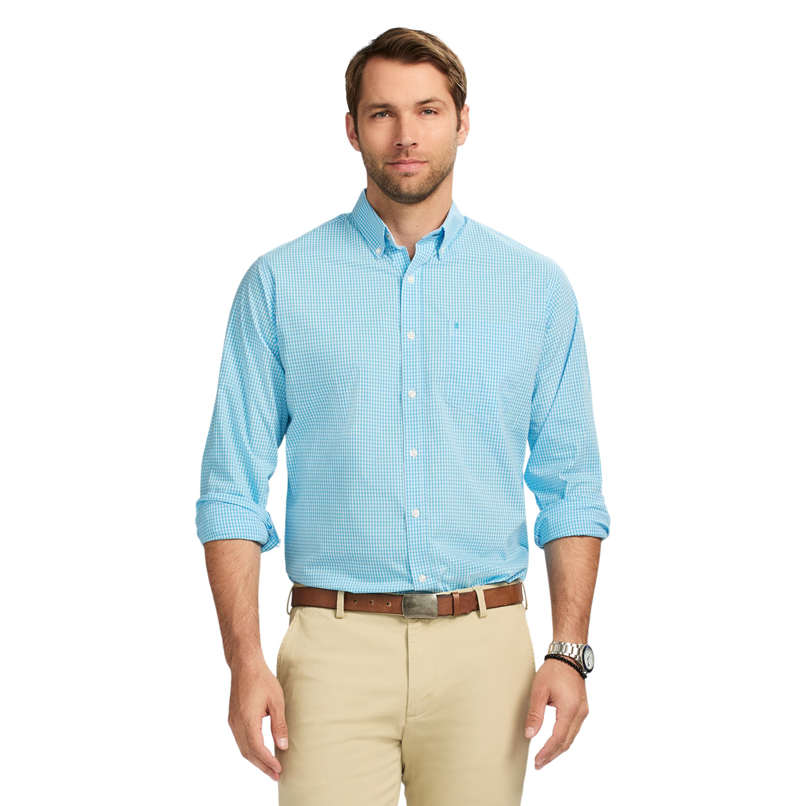 Izod Men's Aquarius Performance Comfort Long Sleeve Shirt, Xxl
