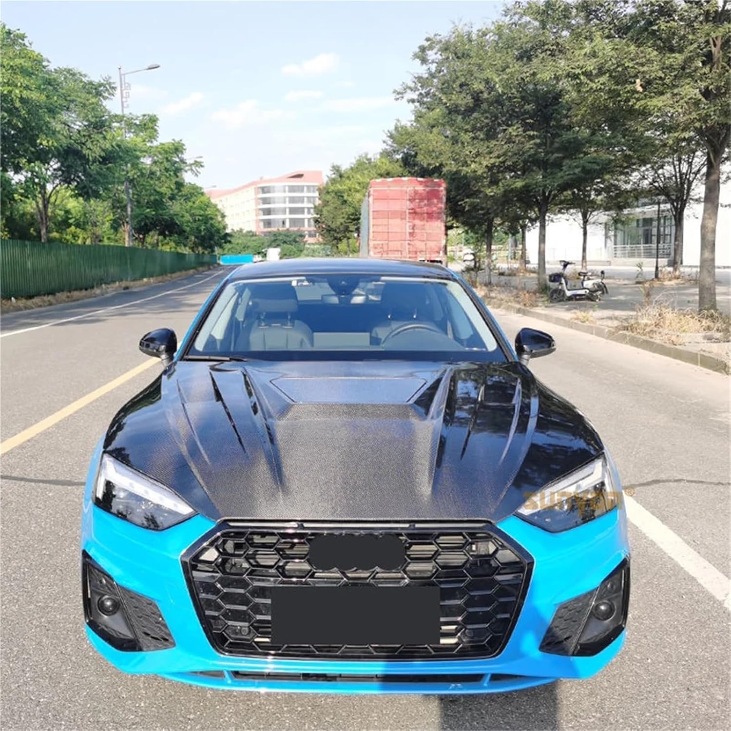 Carbon Fiber Fibre Front Engine Hood Clear Car Bonnet for A6 2012-2018