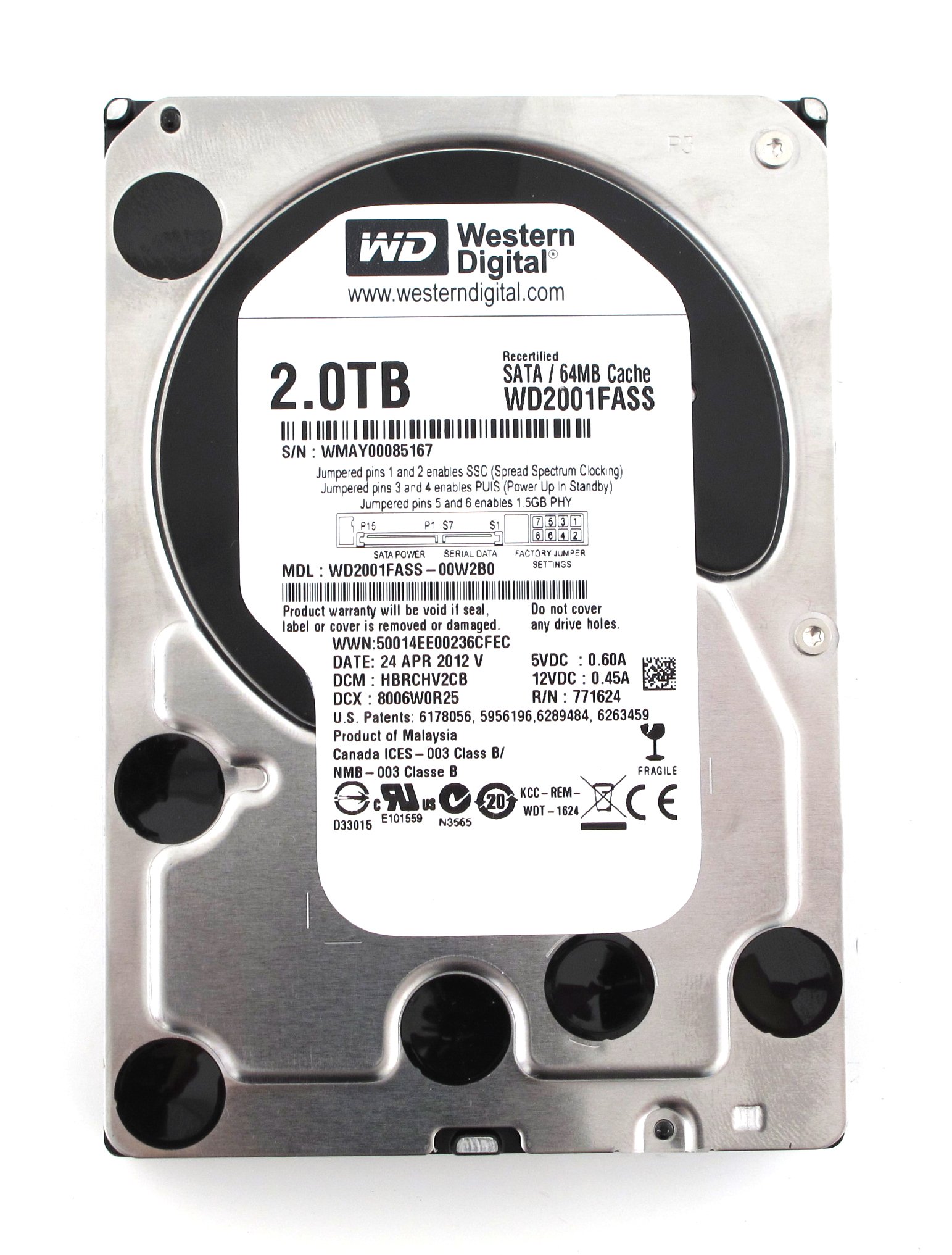 Amazon.com: Western Digital WD2001FASS 2 TB Caviar Black SATA 3 GB