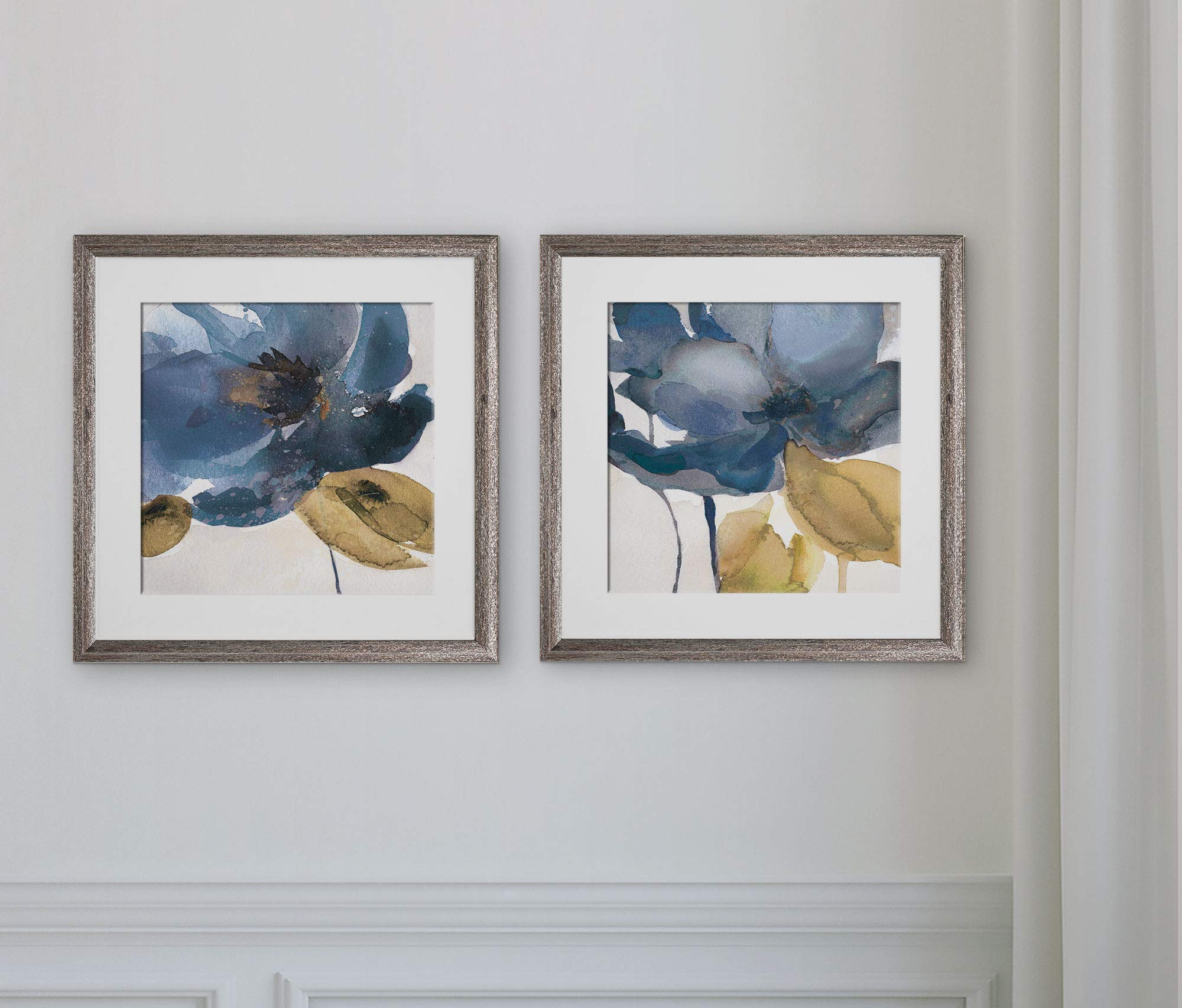 Wexford Home Blue Note -2 Piece Set Art Print, 16X16, Silver