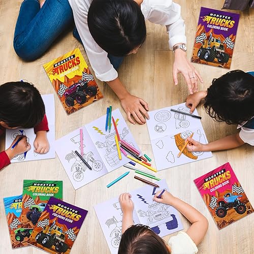 Miniatura 5 de 24 piezas de libros para colorear de camión recuerdos de fiesta a granel para niños mini libro de dibujo de arte camión hojas de actividades libro