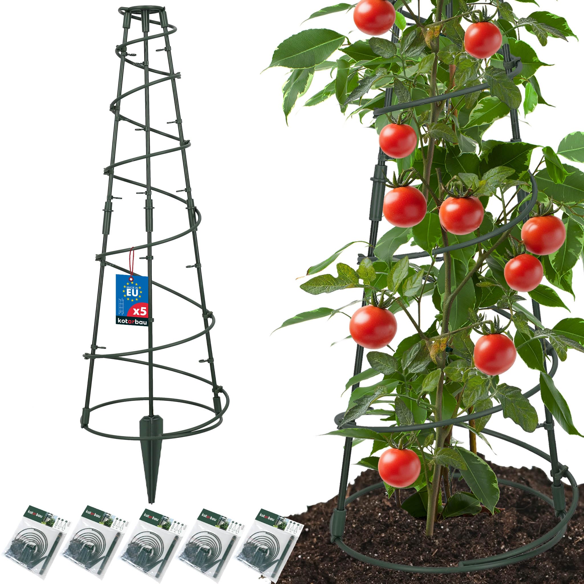 KOTARBAU® Traliccio per Rampicanti da Esterno, Tutori Pomodori Ø 25 cm, PVC