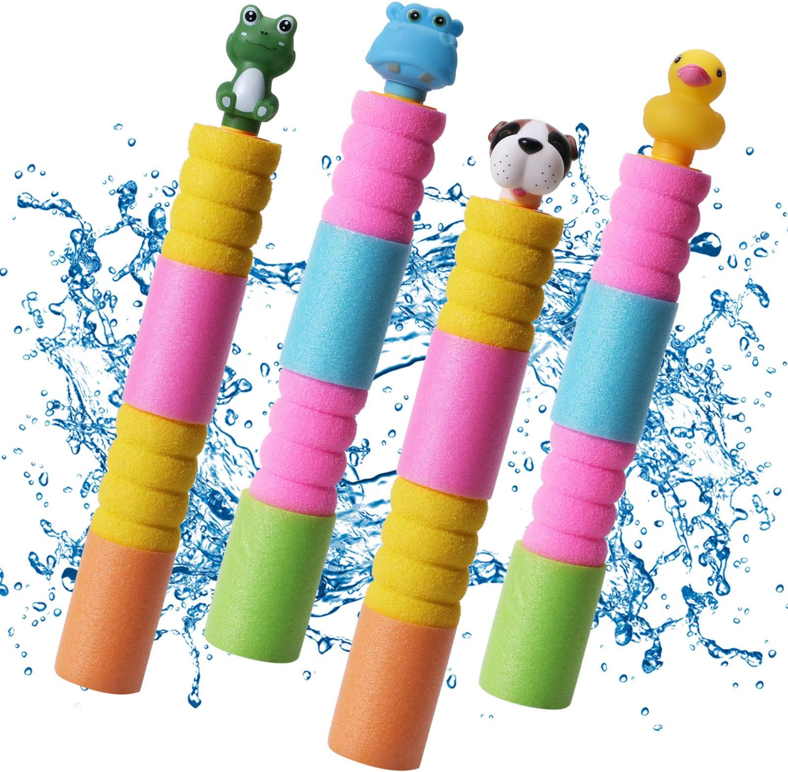 Water Blaster Soaker Toys for Kids, 4PCS Animal Water Toys, Water Shooter for Pool Beach Yard and Park Summer Gift, Water Blaster Squirt for Kids 3-10 and Adults, Shoots Up to 35 Ft