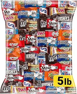 Chocolate Assorted Bulk Candy Variety Pack 5lb - Mini Chocolate Bars, Milk & Dark Chocolate Mix - Individually Wrapped Bul...